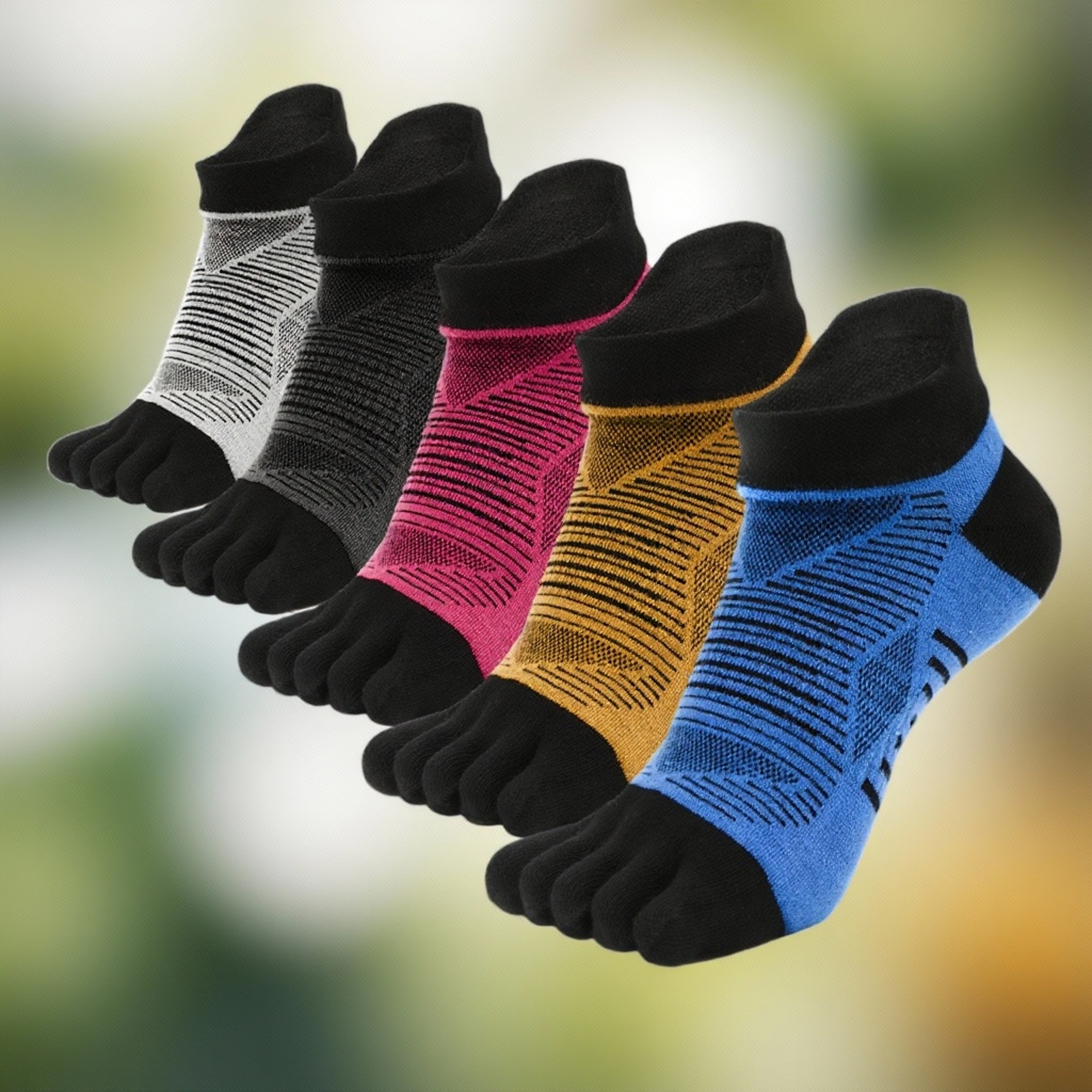 Five Finger Sports Socks Polyester Knit Toe Socks for Cycling Running Hiking – view 1