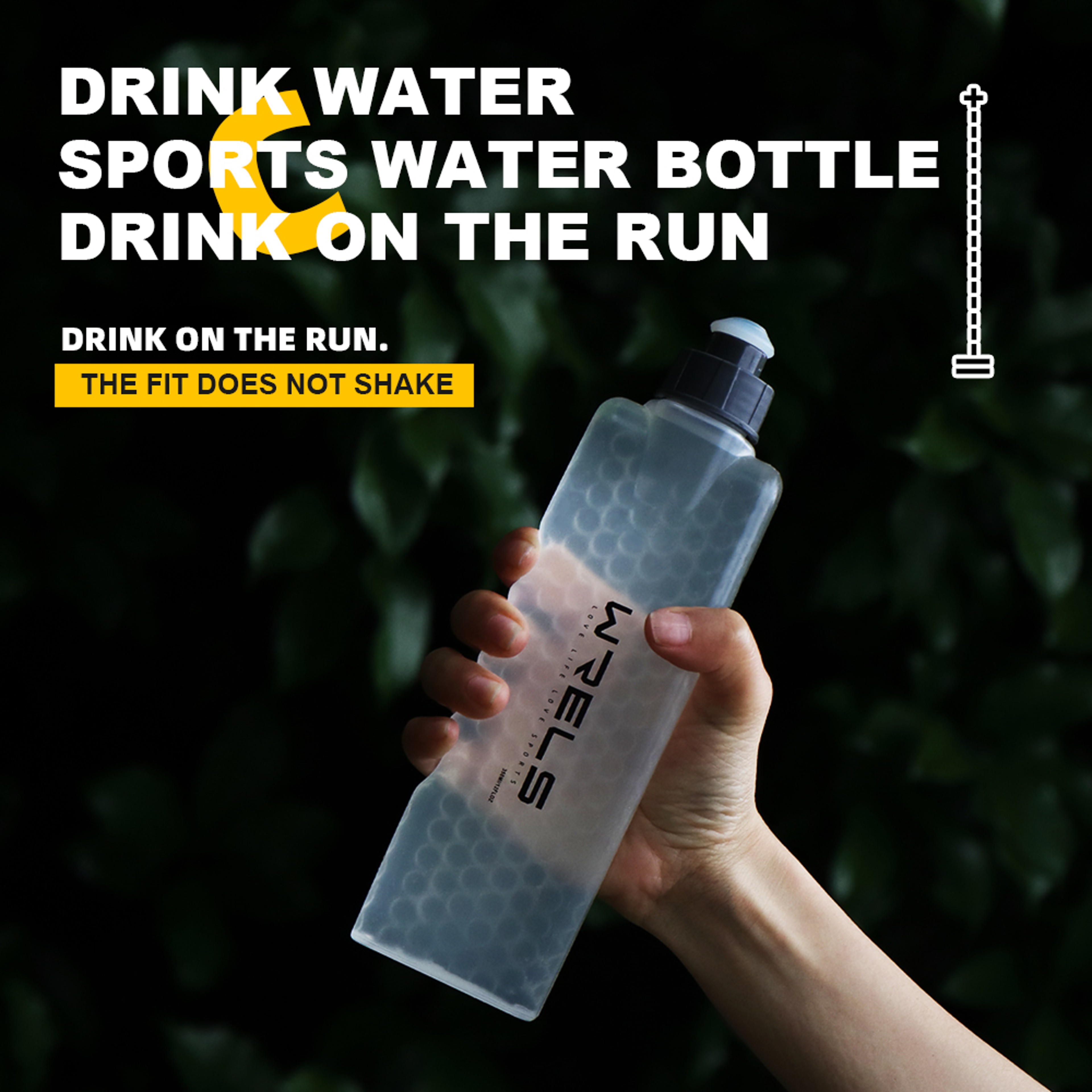 Curved Sports Water Bottle with Easy Grip for Running Cycling and Fitness – view 4
