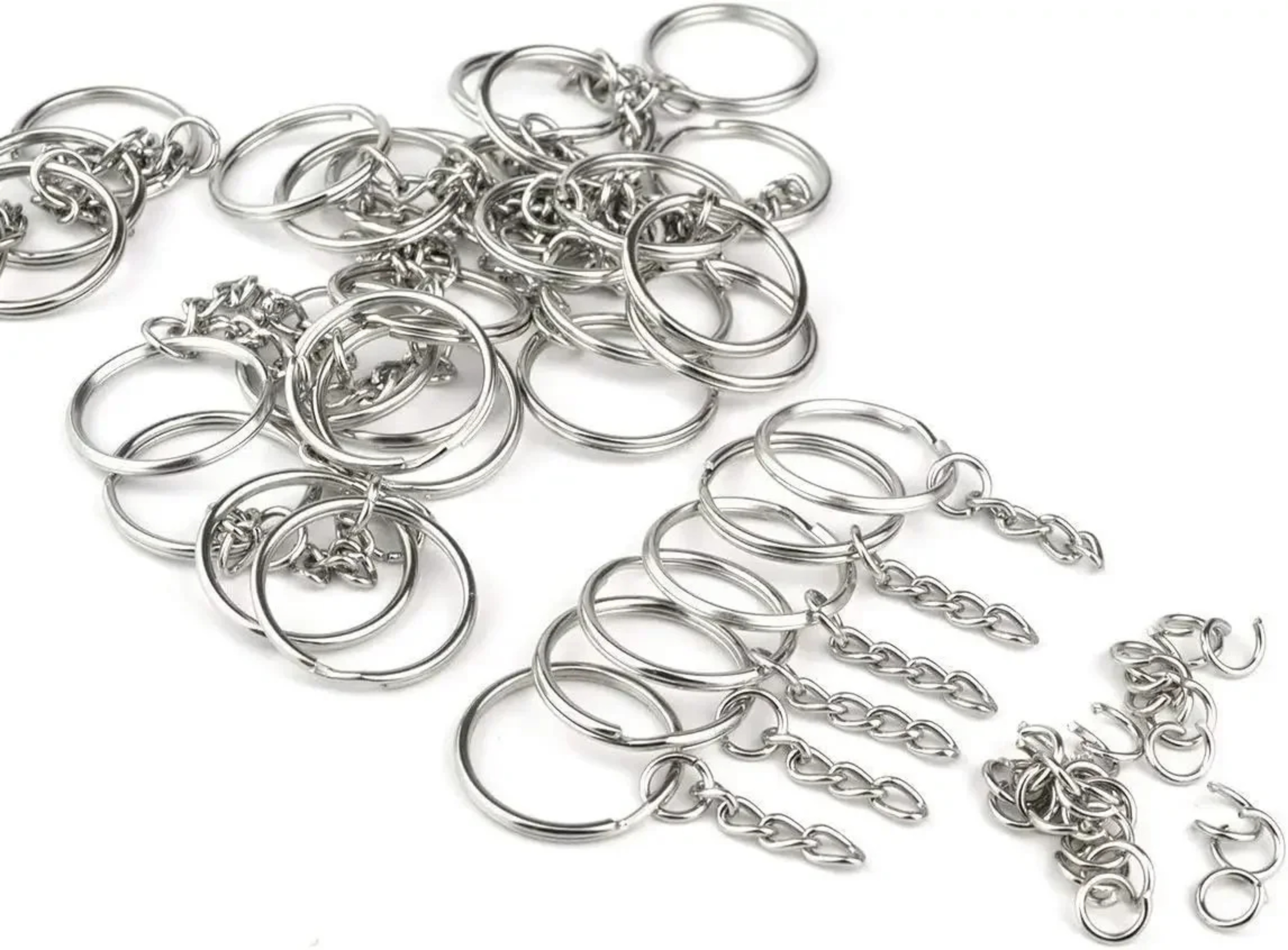 Silver Plated Metal Split Key Rings for DIY Keychains – view 6
