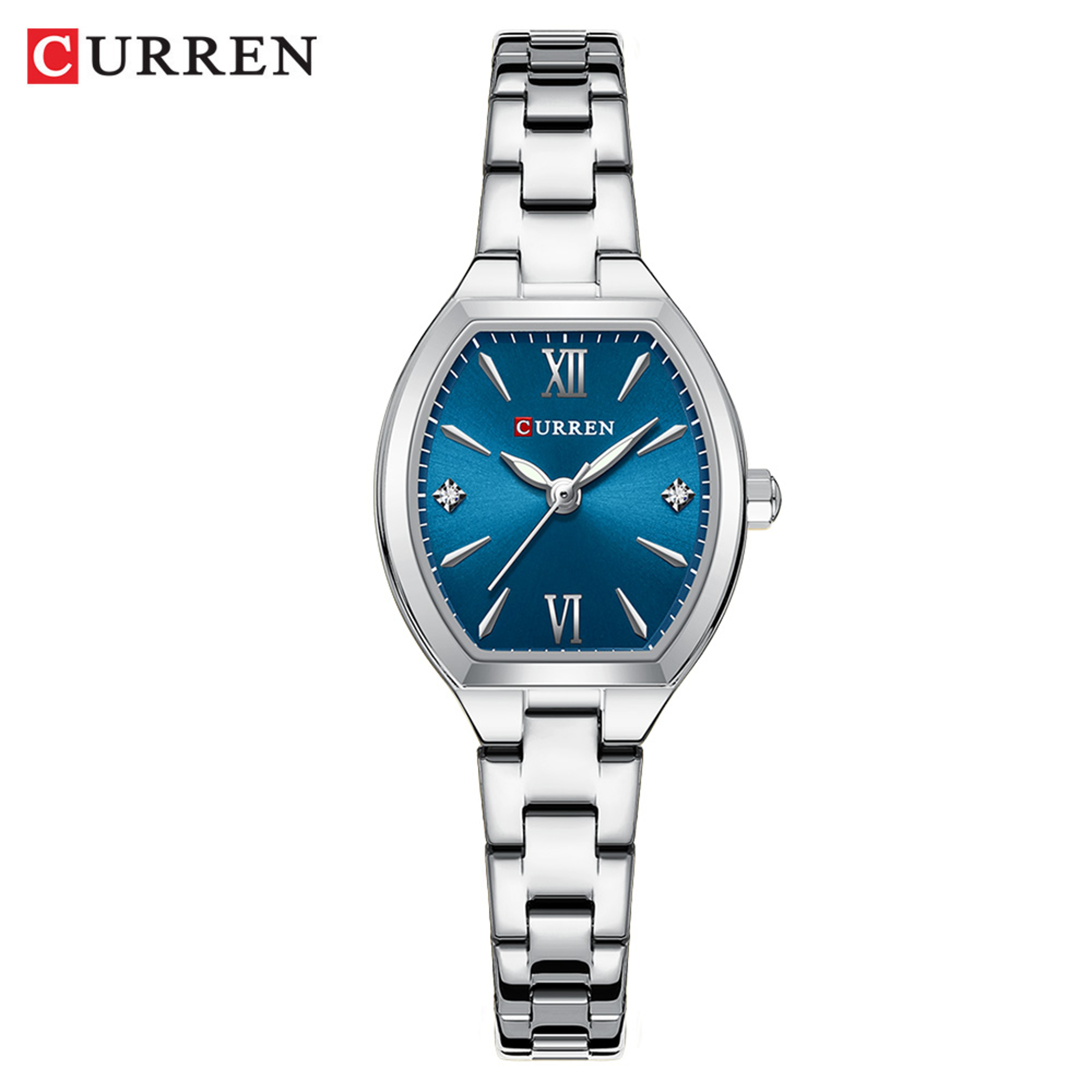 Women Tonneau Quartz Watch with Stainless Steel Elastic Band and Luminous Display – view 10