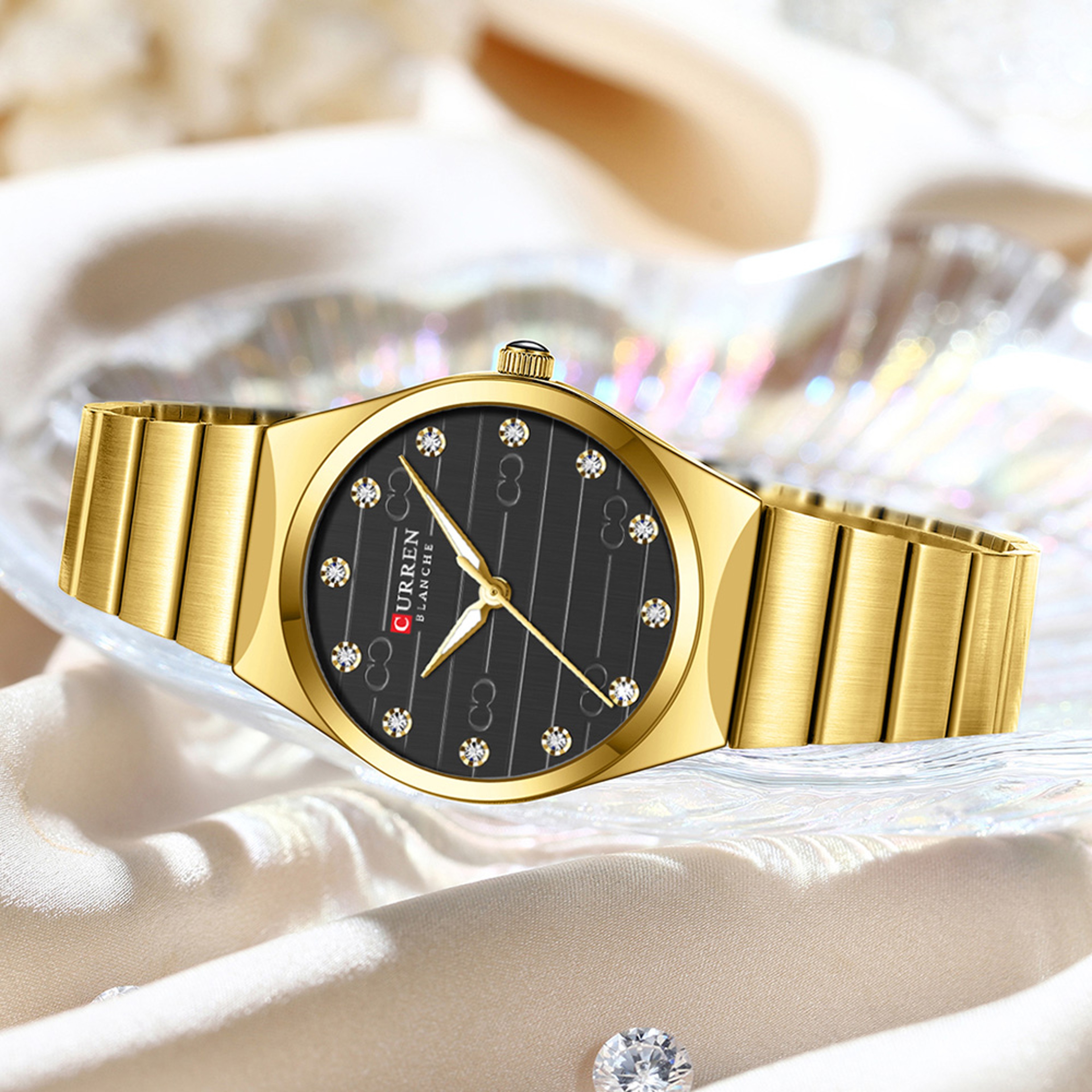 Women Stainless Steel Quartz Watch with Round Dial and Luminous Hands – view 2
