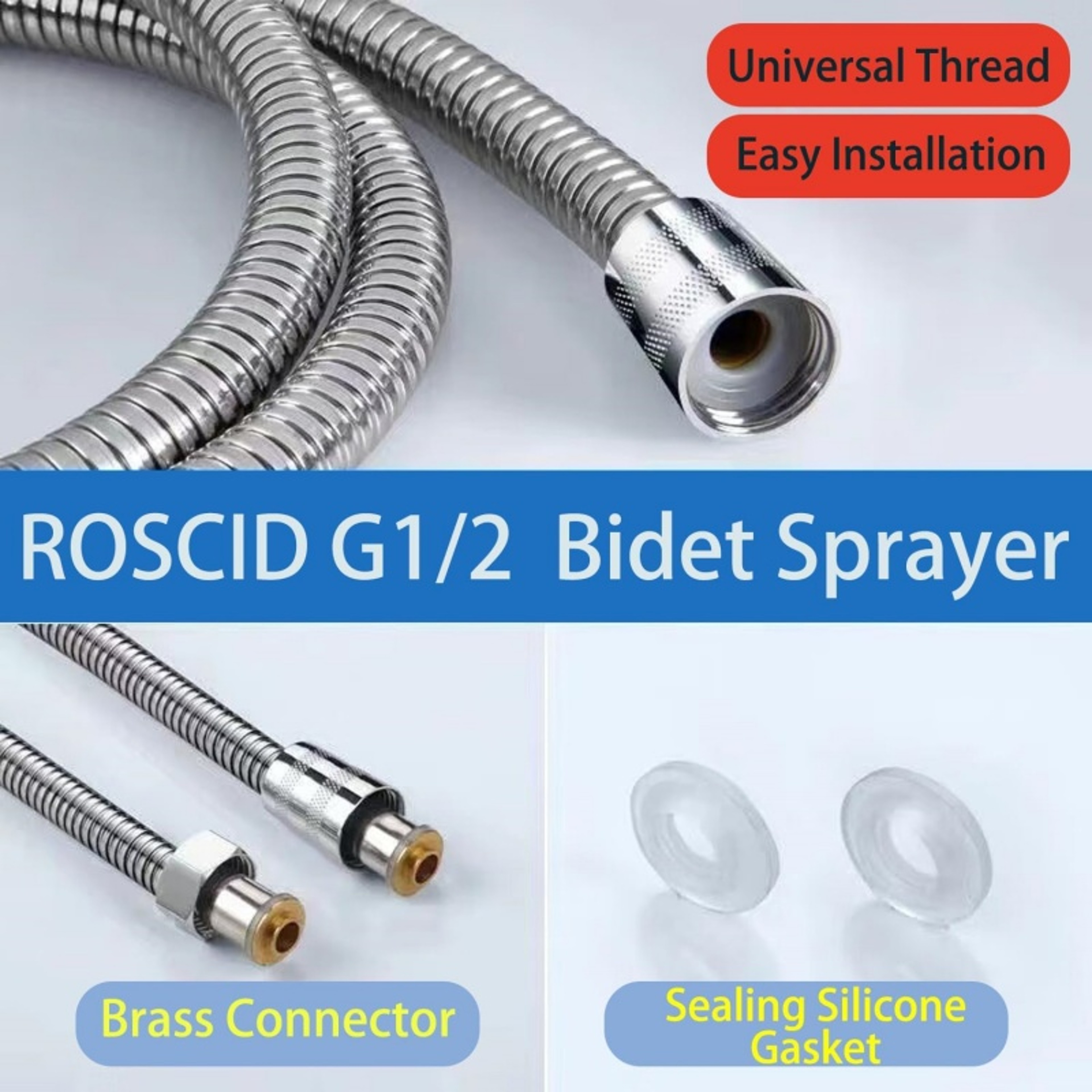 Handheld Bidet Sprayer Kit with 4.9 ft Hose Holder and 3-Way Faucet Diverter – view 4