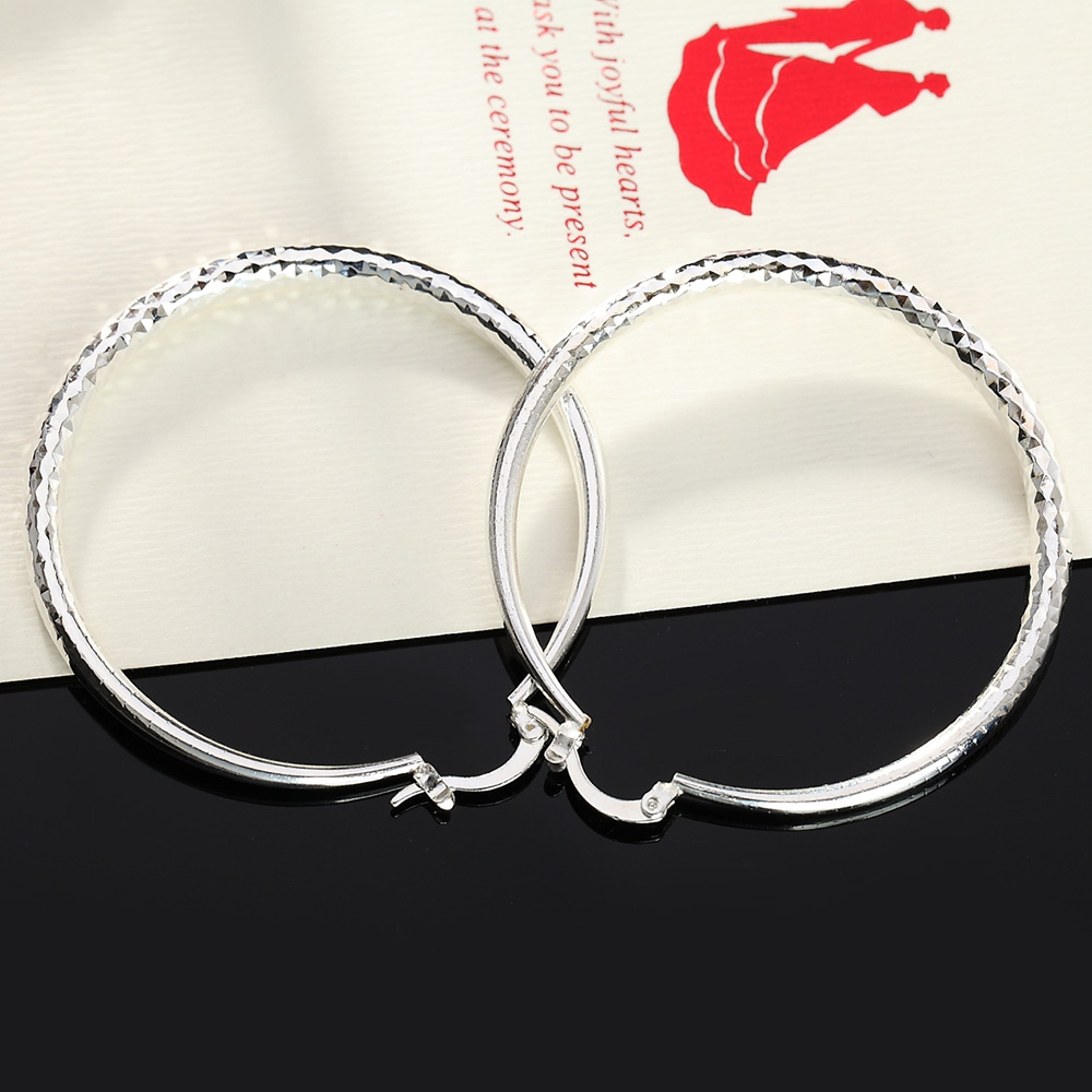 Sterling Silver Circle Hoop Earrings for Women – view 2