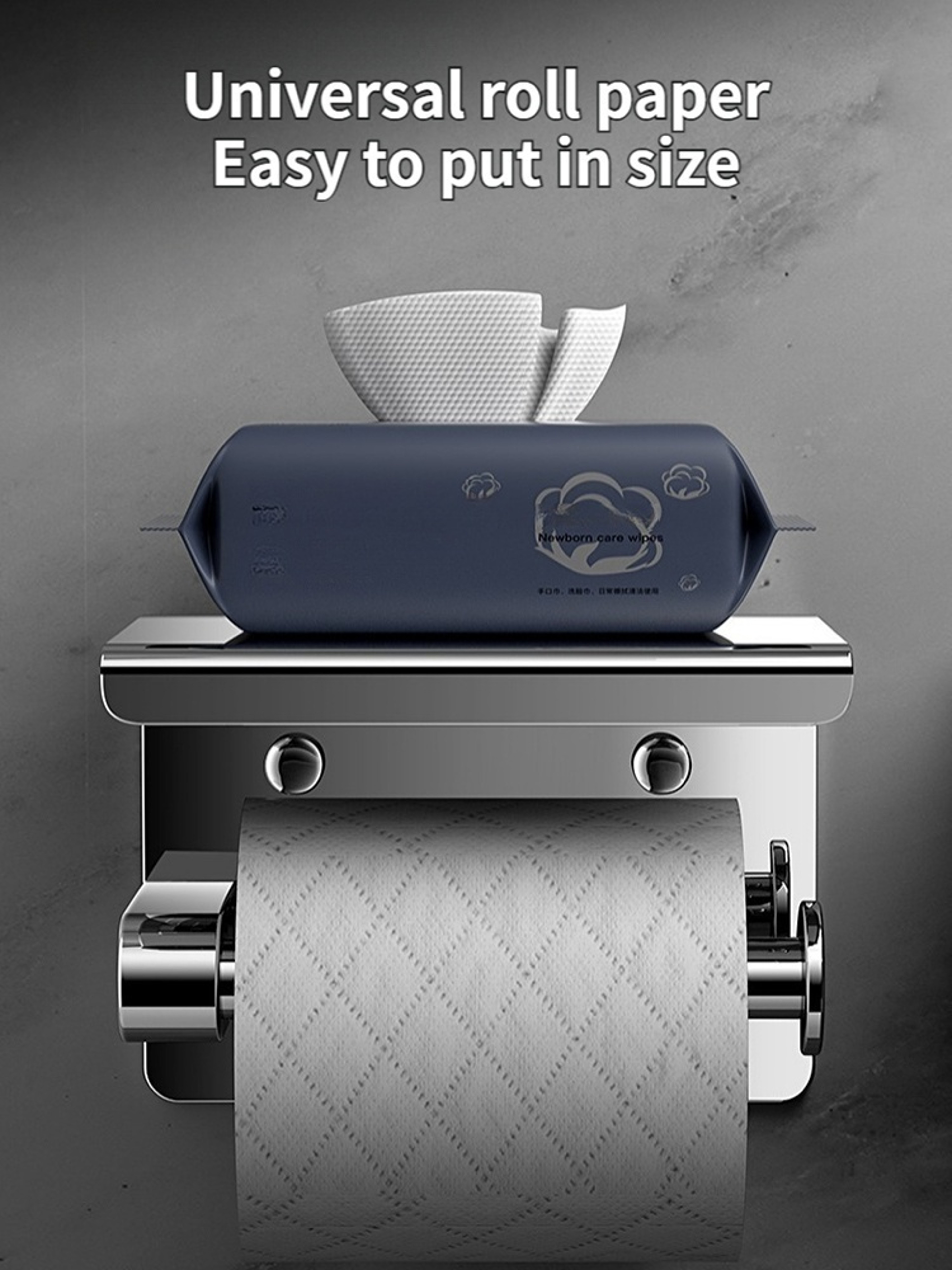 Stainless Steel Wall Mounted Paper Towel Holder No Drill Roll Holder – view 5