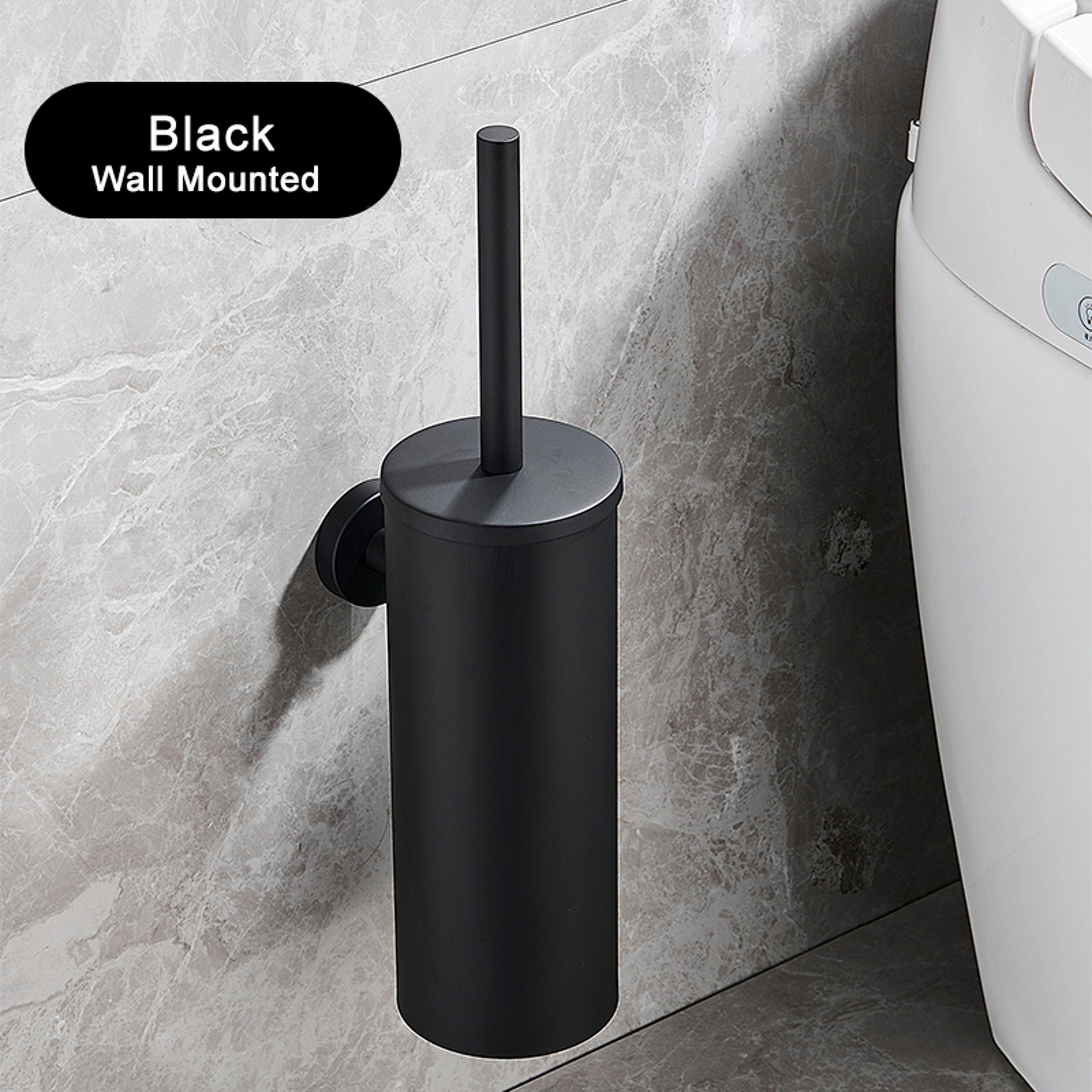 Wall Mounted Stainless Steel Toilet Brush Holder With Plastic Cup 8