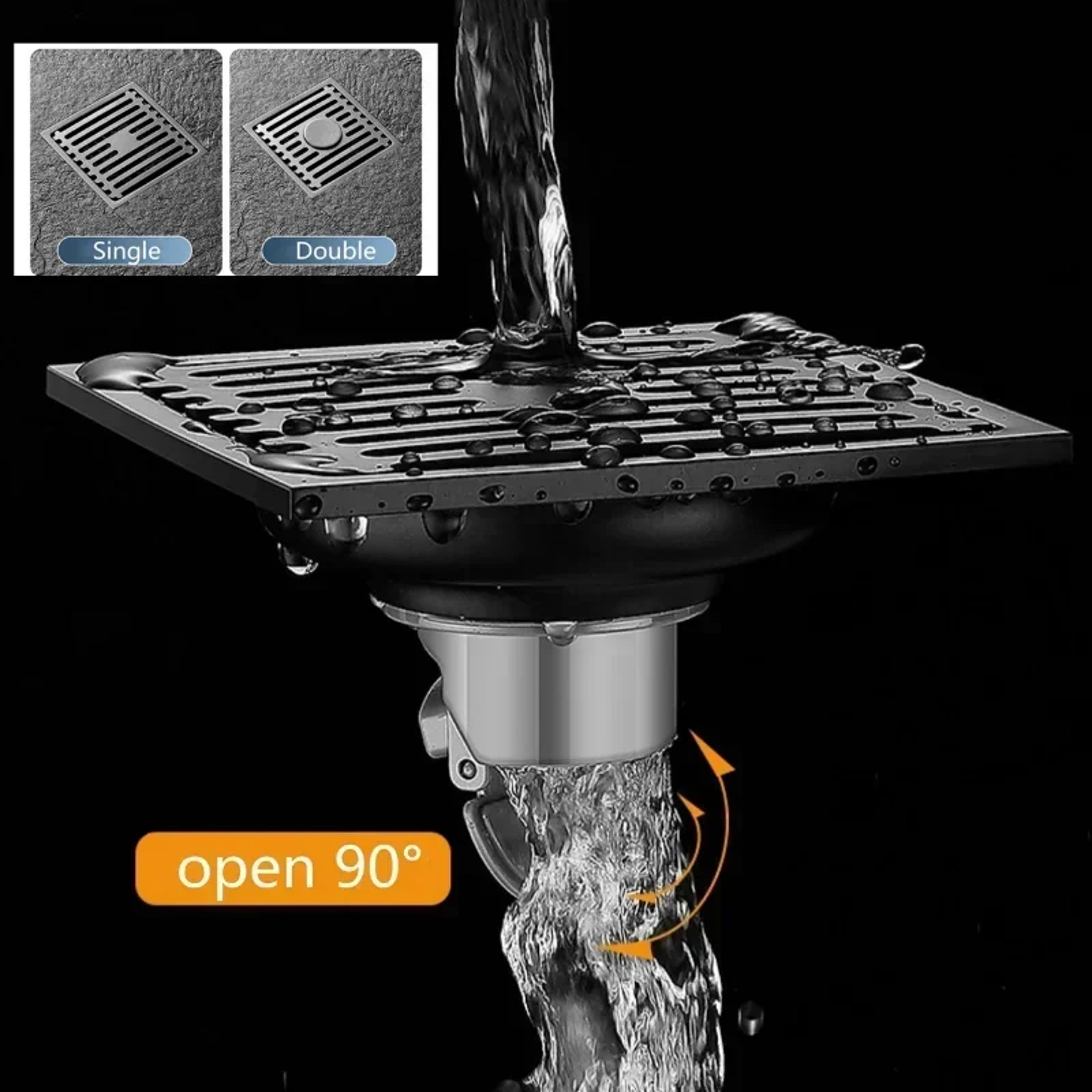 Square Stainless Steel Floor Drain with Removable Cover and Deodorization Design – view 4