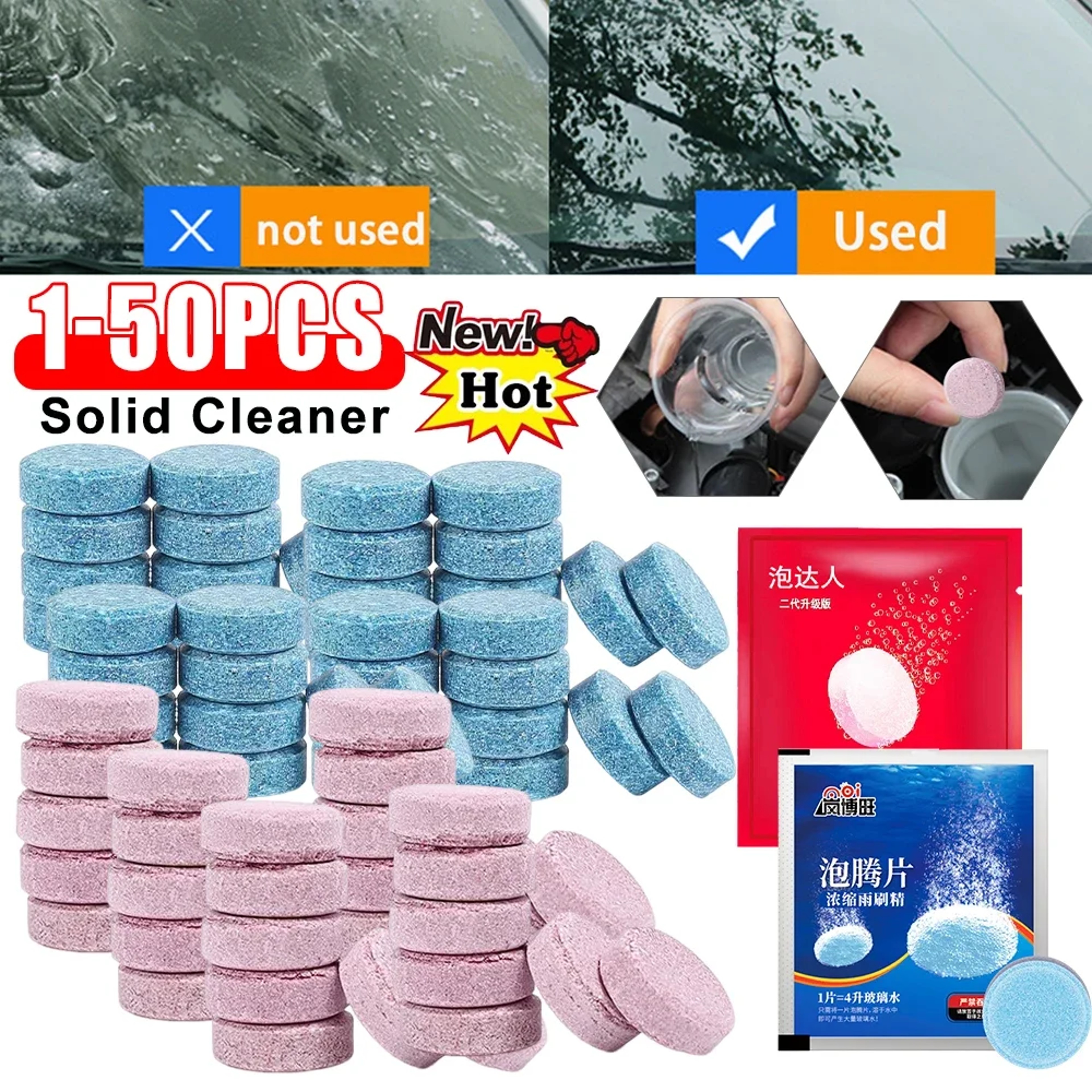 Windshield Washer Cleaning Tablets For Car And Window Glass 1