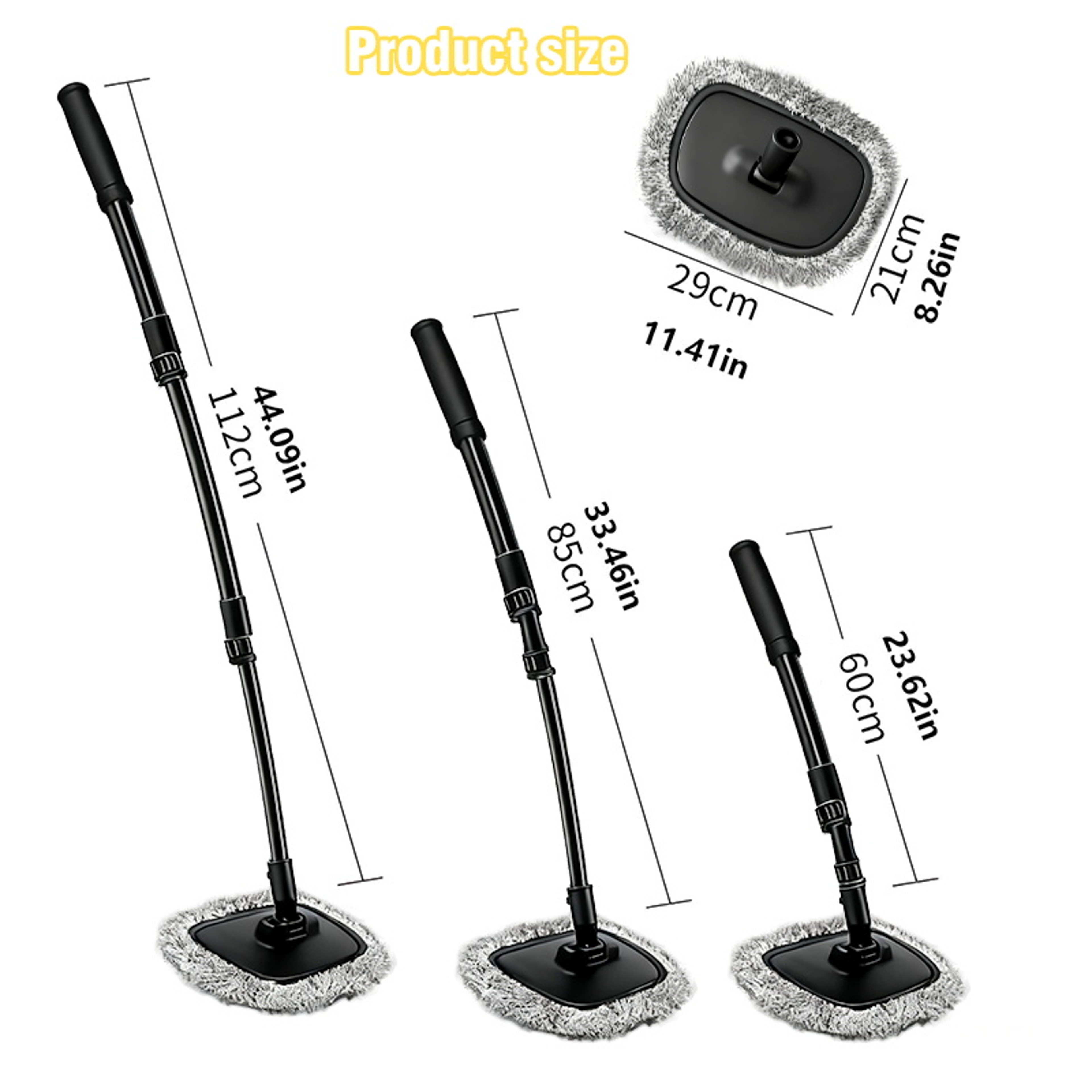 Telescoping Car Wash Mop With Long Handle And Bent Bar Cleaning Brush 5