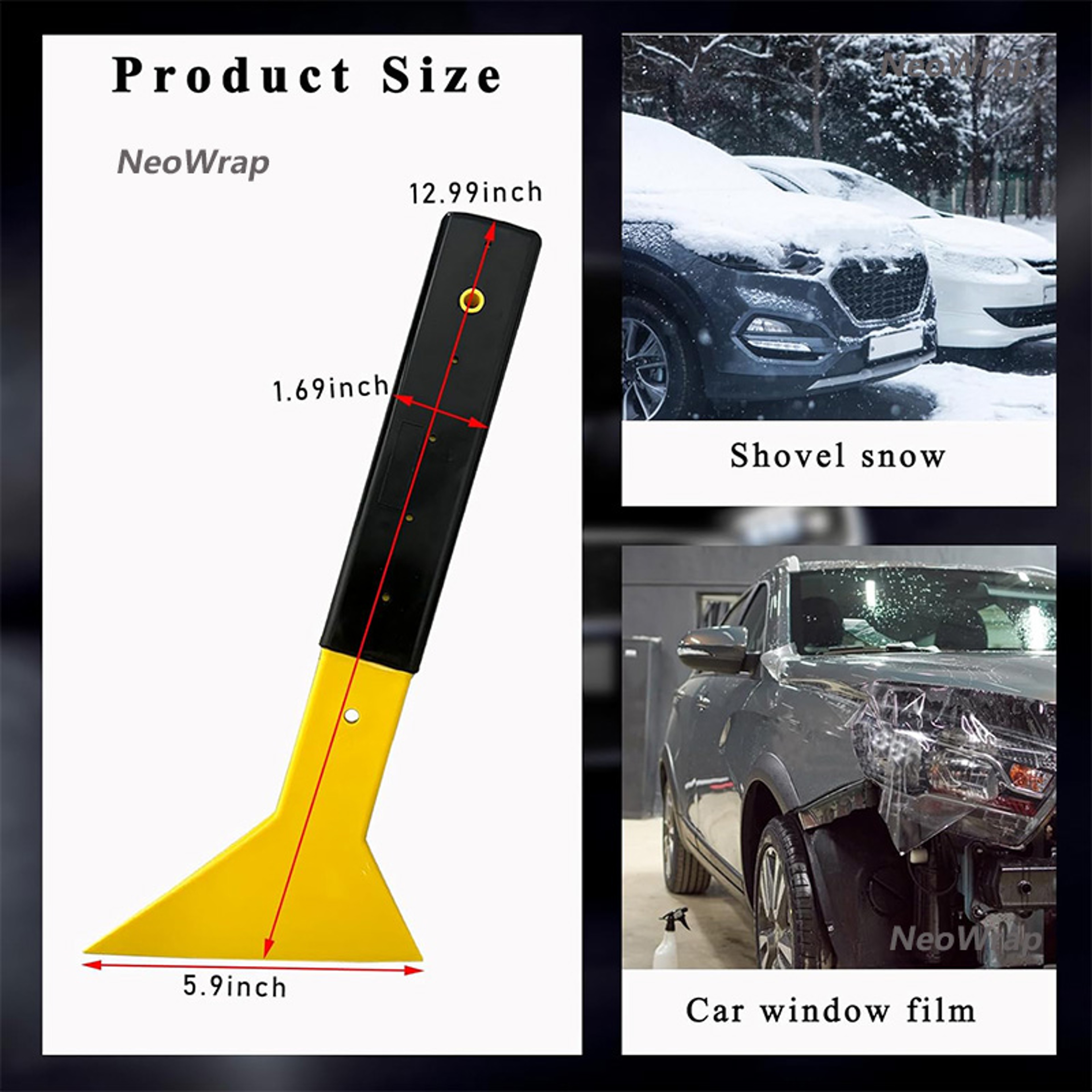 Car Windshield Ice Scraper and Snow Removal Tool with Long Non-Slip Handle – view 4
