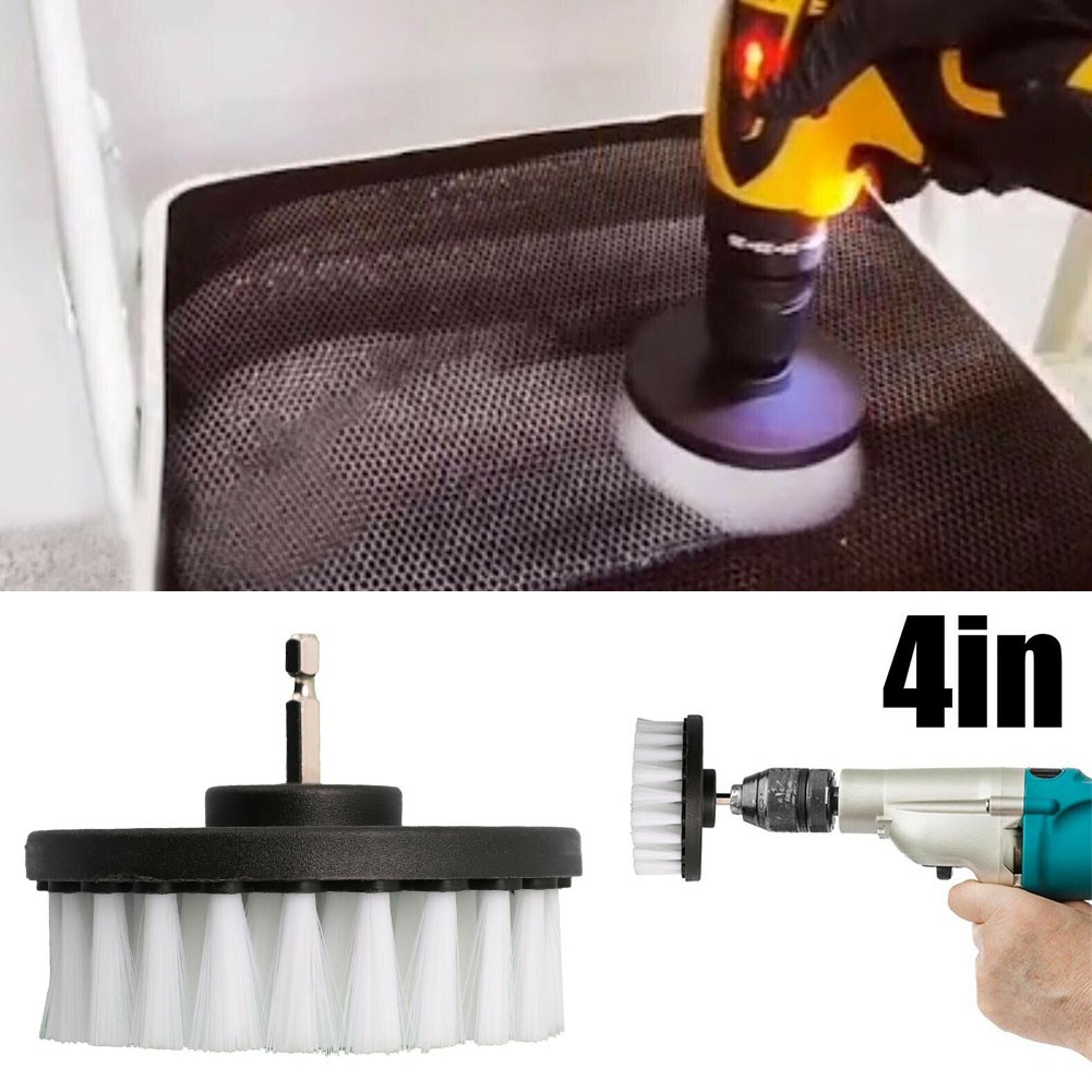 Soft Drill Brush for Carpet Leather Bathroom Kitchen and Auto Cleaning – view 1