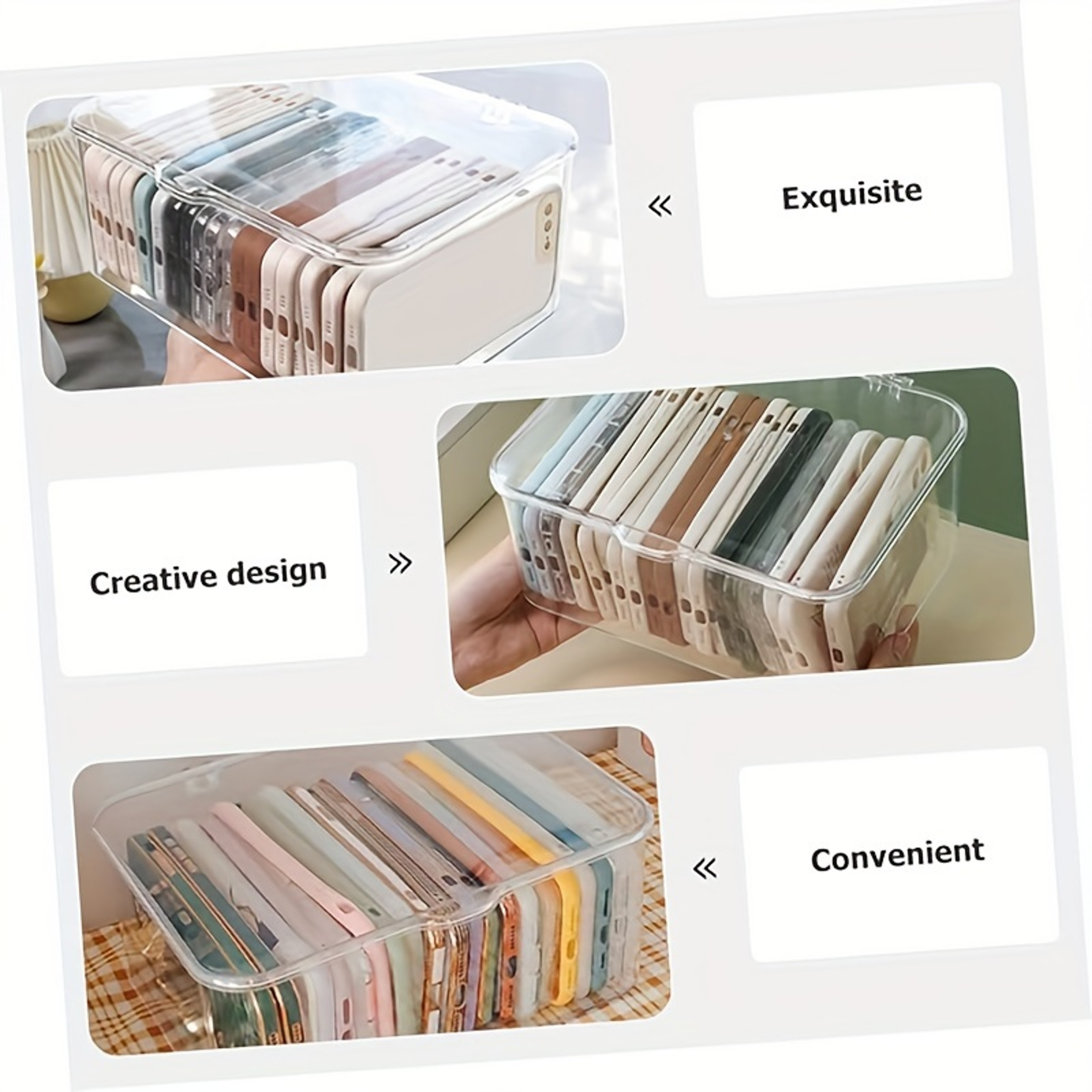 Clear Acrylic Storage Organizer Box with Clamshell Design – view 4