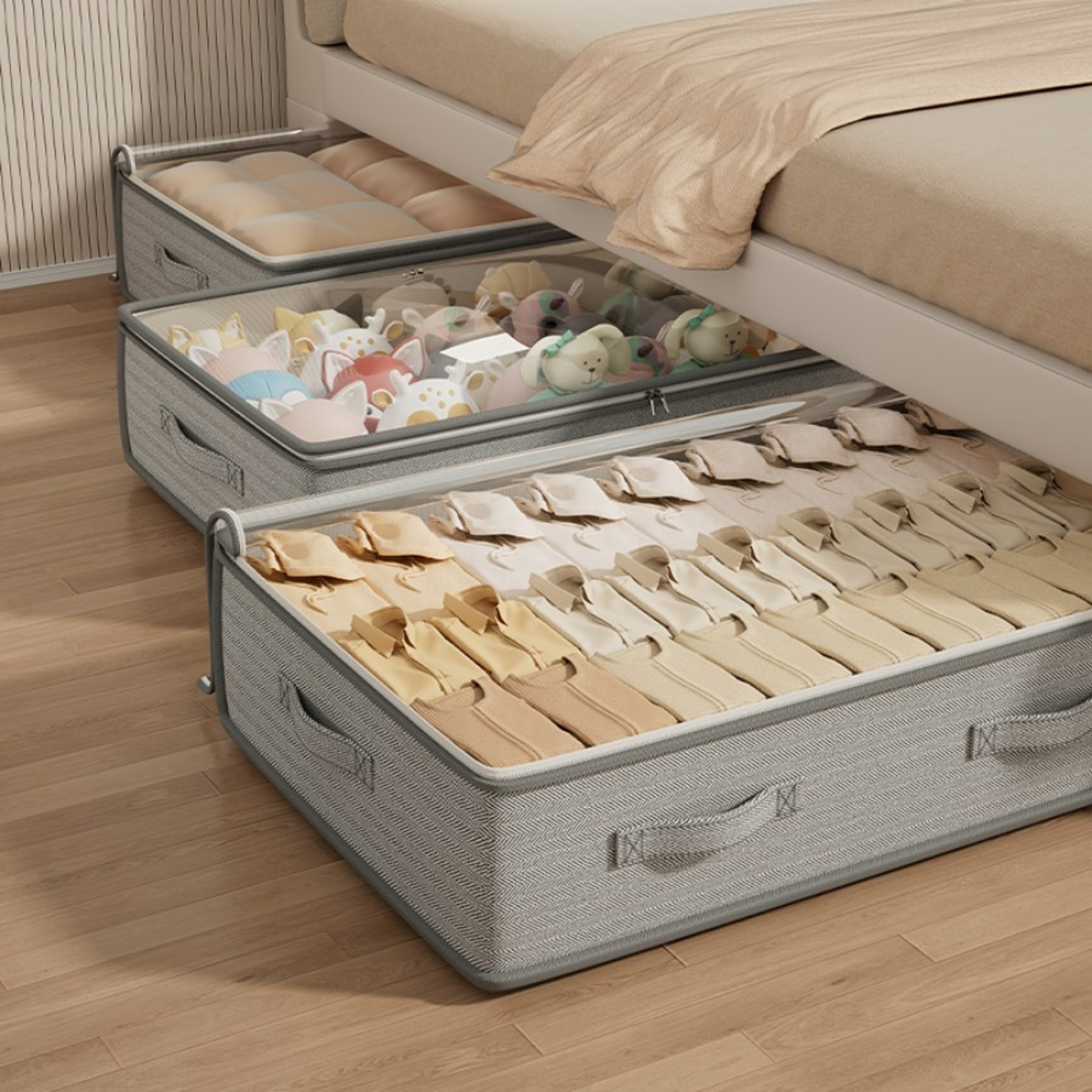 Foldable Under Bed Storage Containers for Sweaters and Linens – view 1