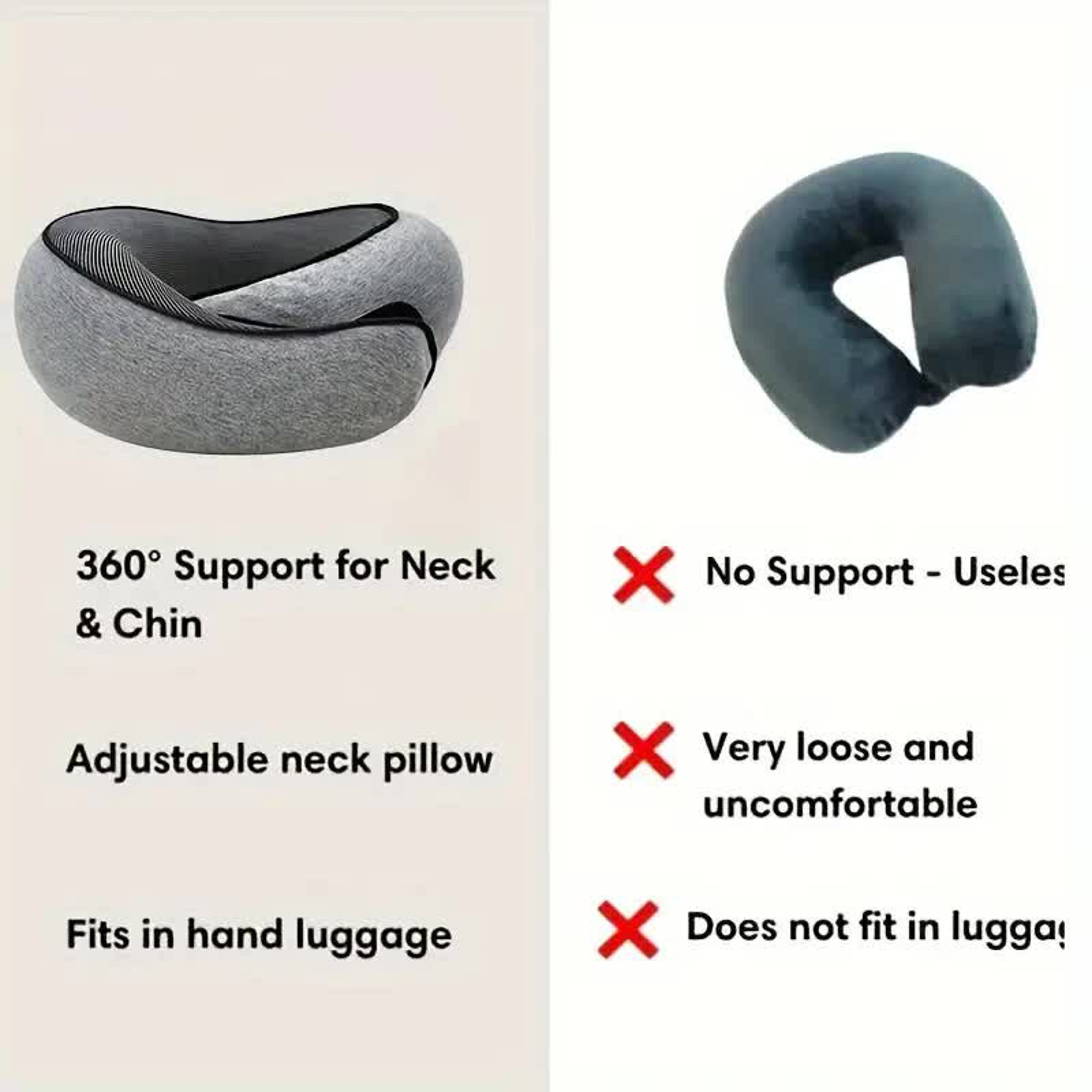 Memory Foam Travel Neck Pillow With UShaped Support And Soft Cotton Cover 4