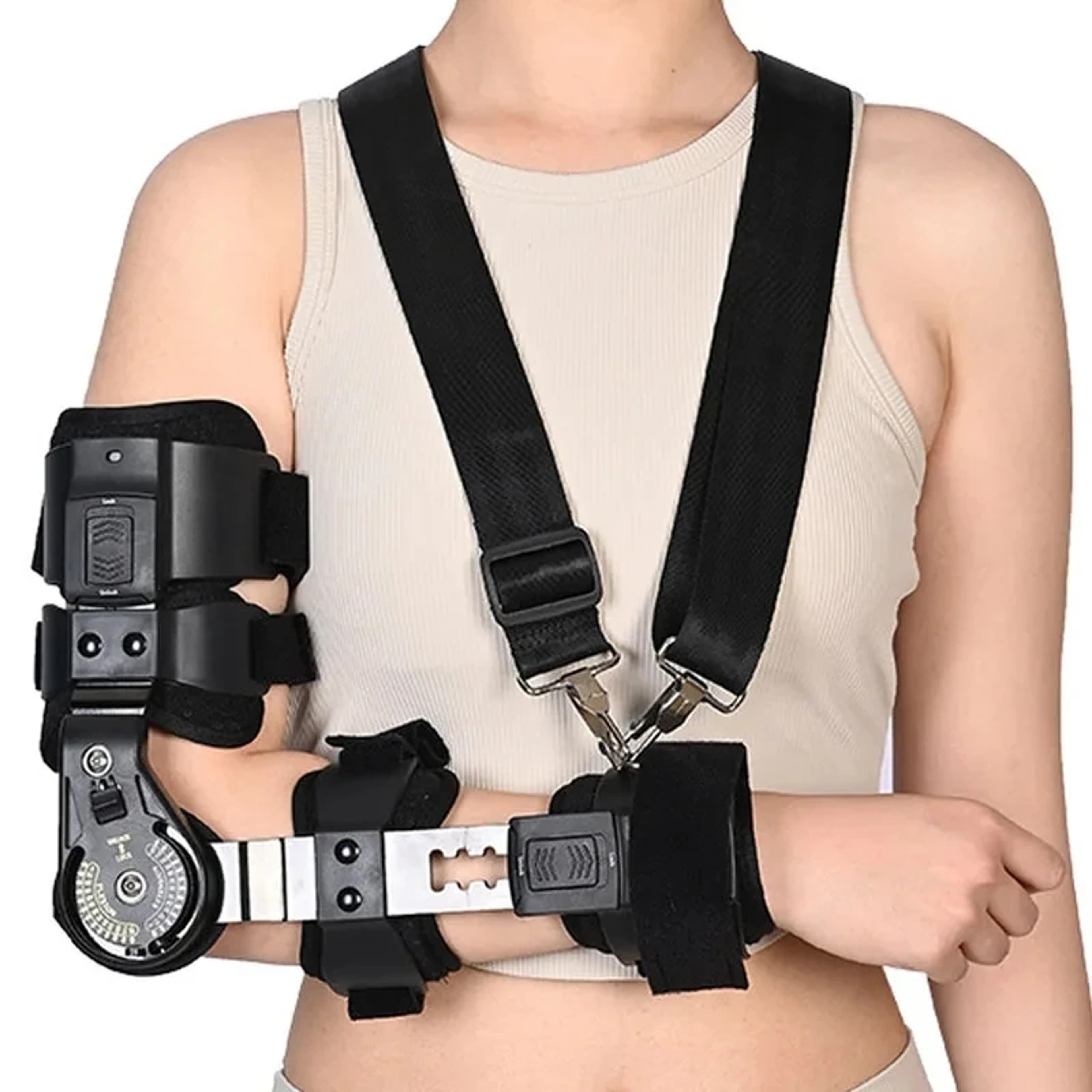 Hinged Elbow Brace with ROM Joint Support and Arm Sling – view 7