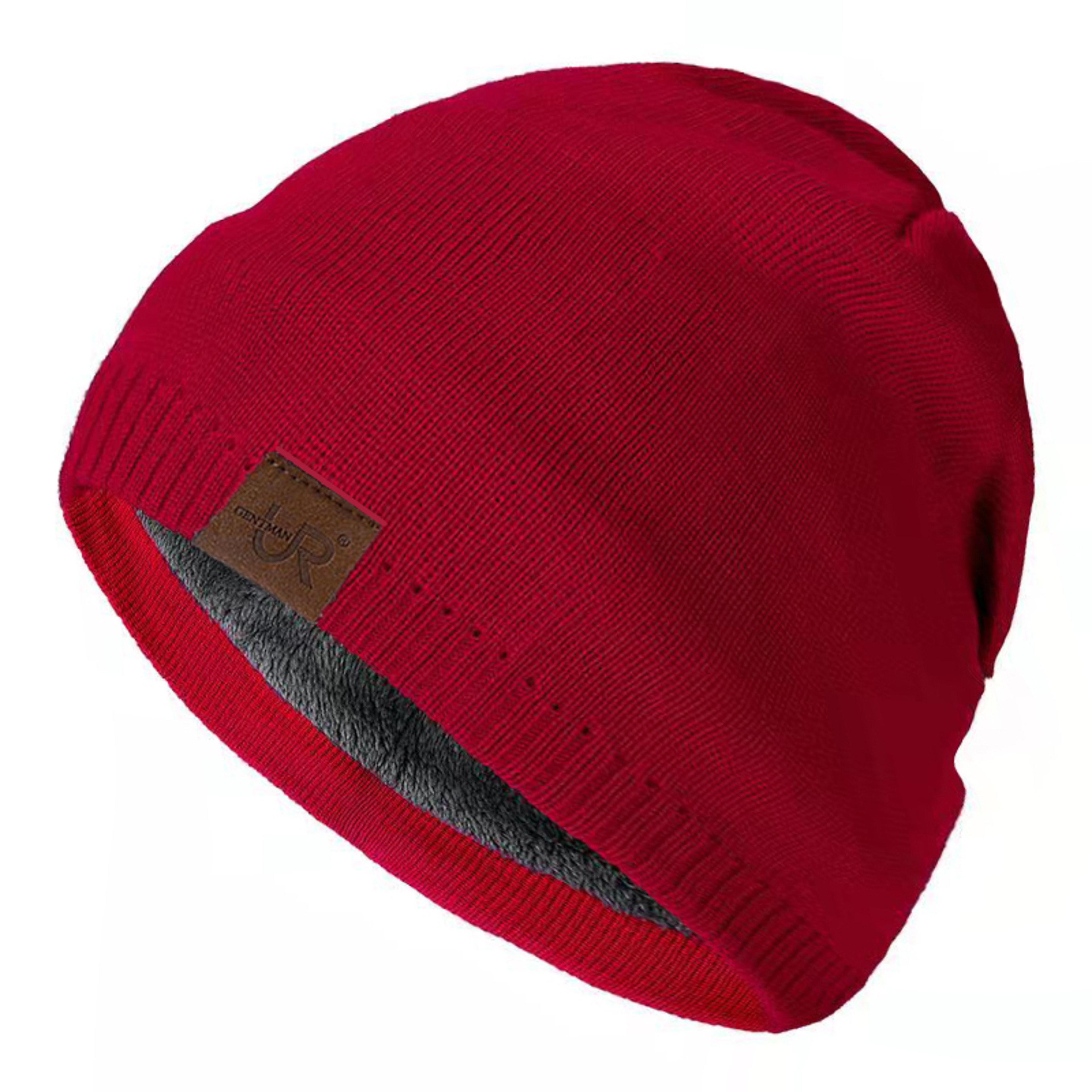 Unisex Winter Knit Beanie Hat with Warm Fur Lining – view 9