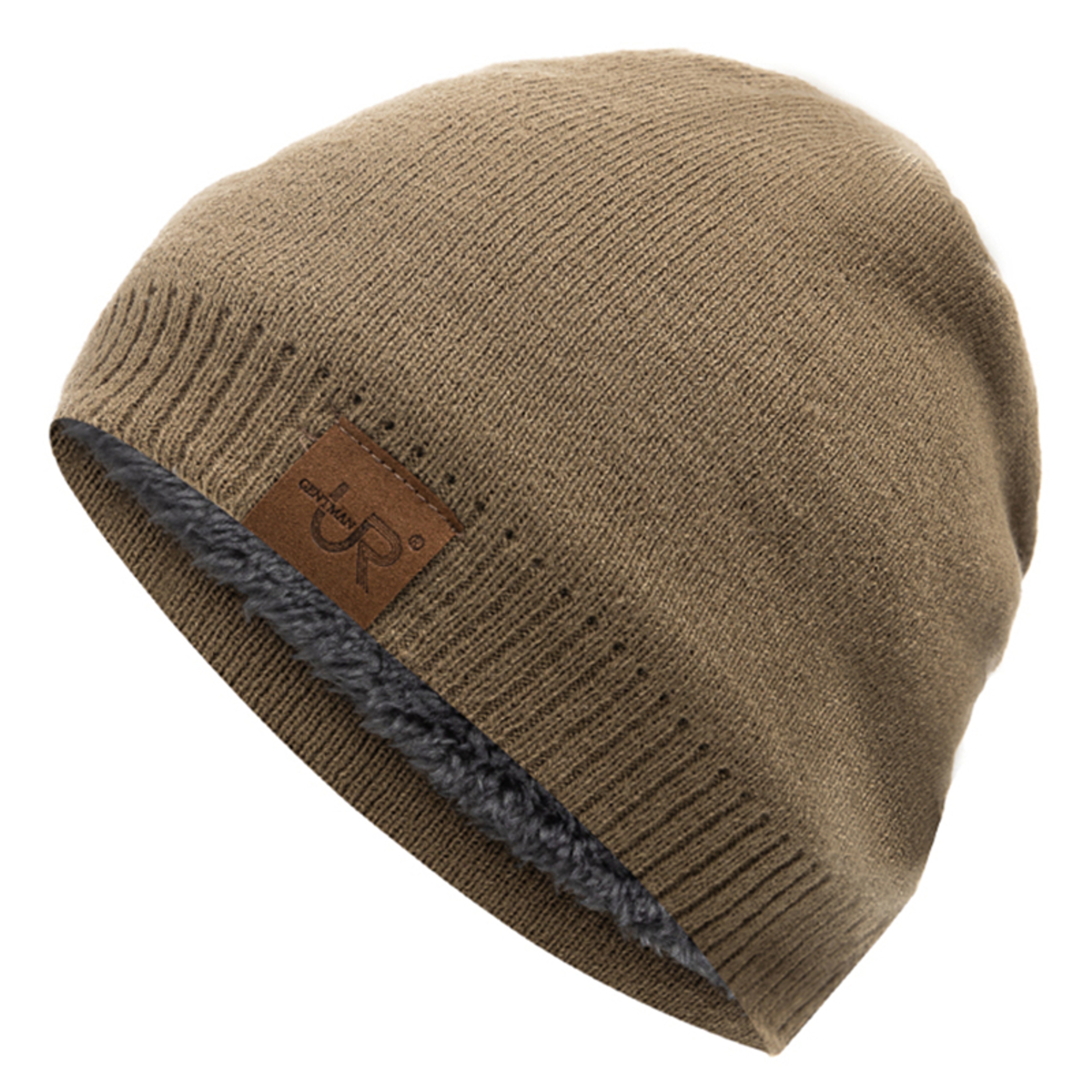 Unisex Winter Knit Beanie Hat with Warm Fur Lining – view 8