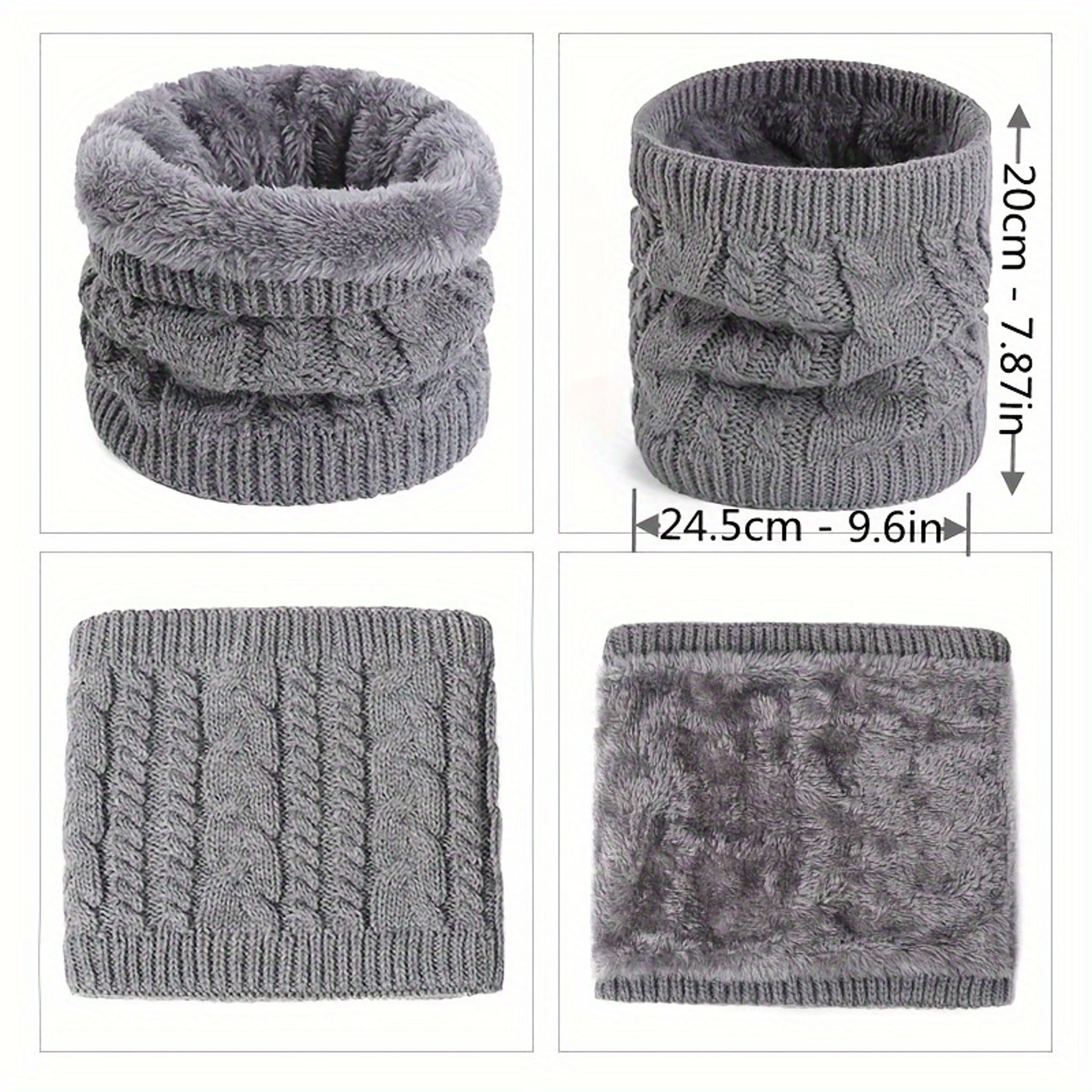 Polyester Winter Neck Warmer Scarf For Women Multifunctional Cold Weather Accessory 3