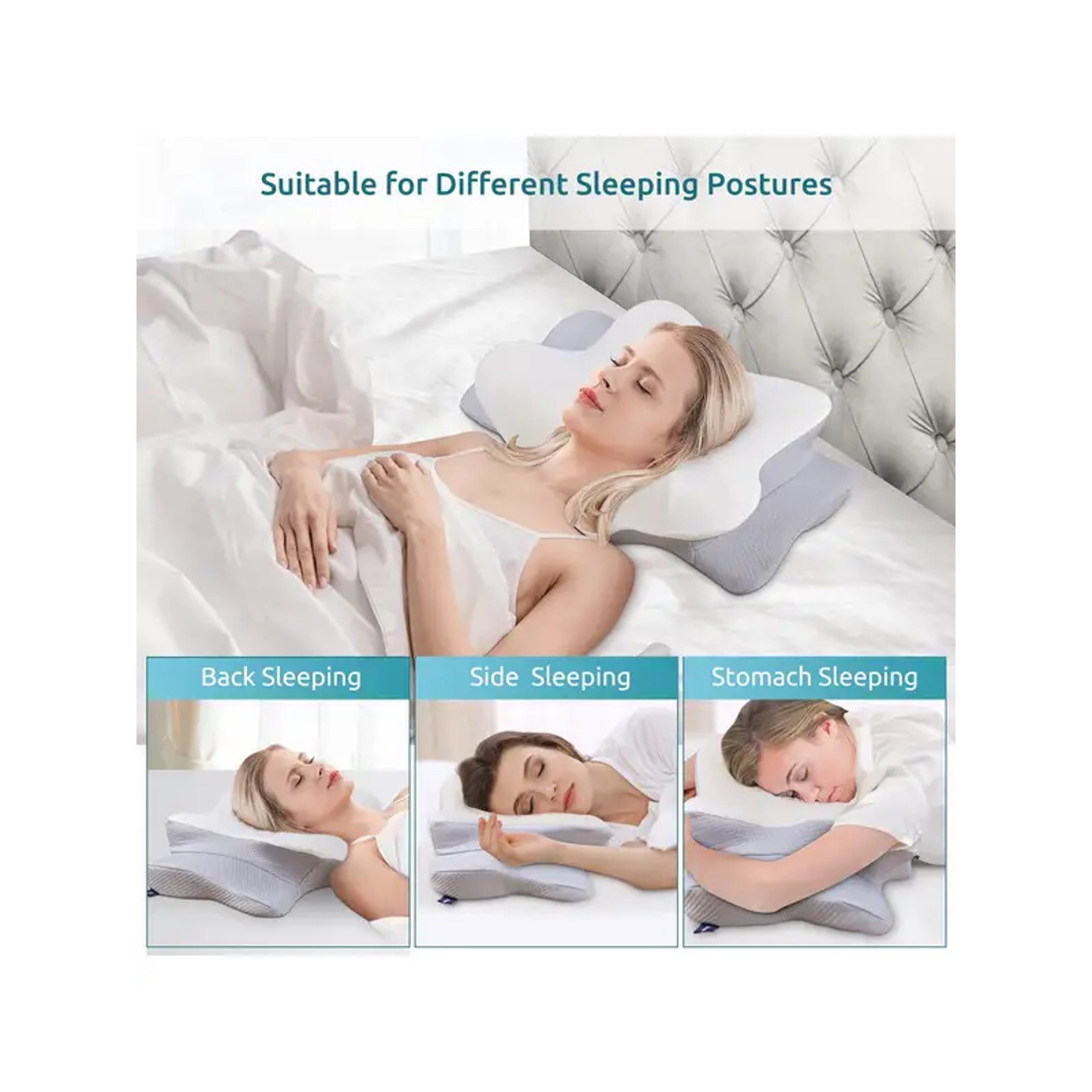 Ergonomic Memory Foam Neck Support Pillow with Soft Cooling Surface – view 5