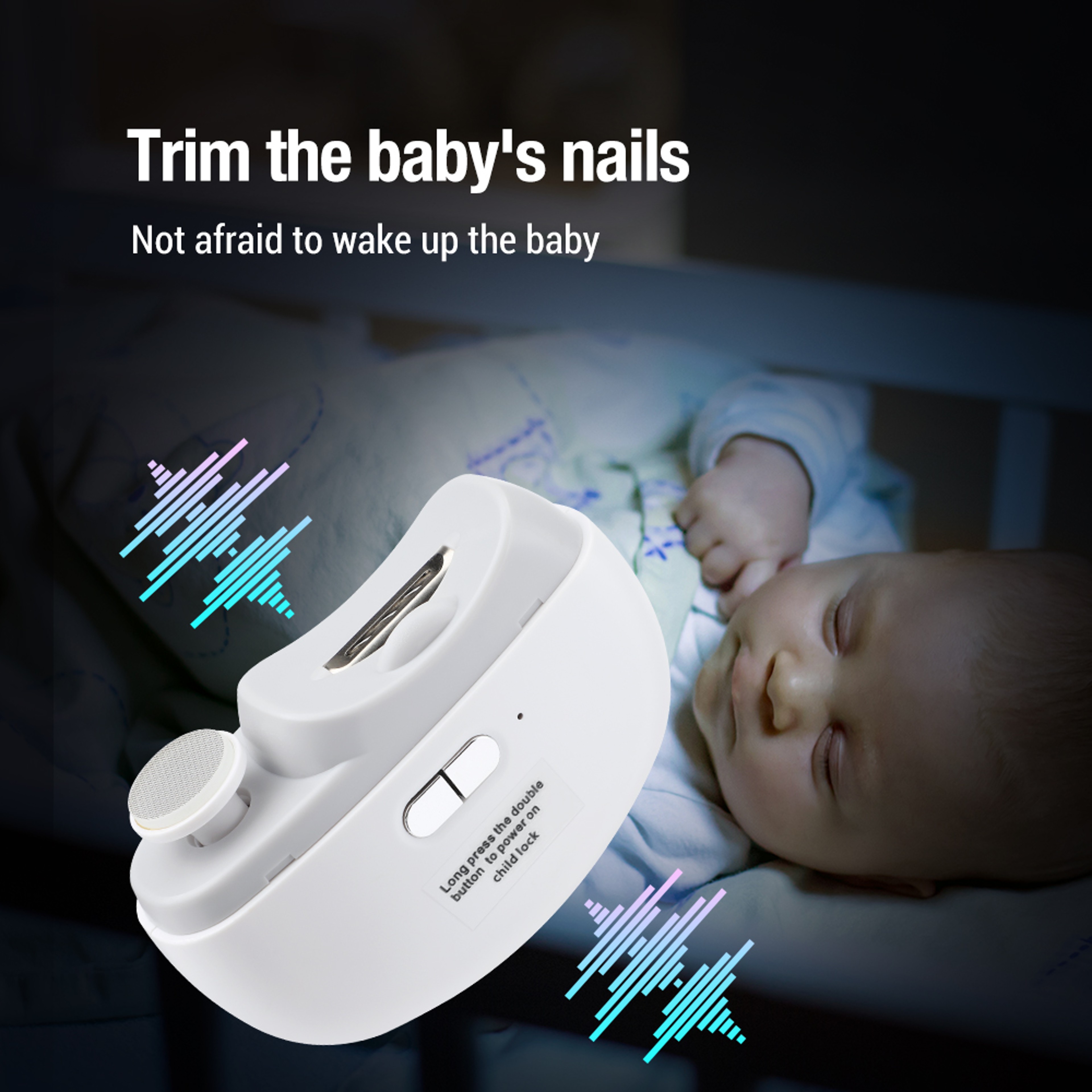 Electric Nail Clipper for Babies and Adults with LED Light and Nail Polisher – view 6