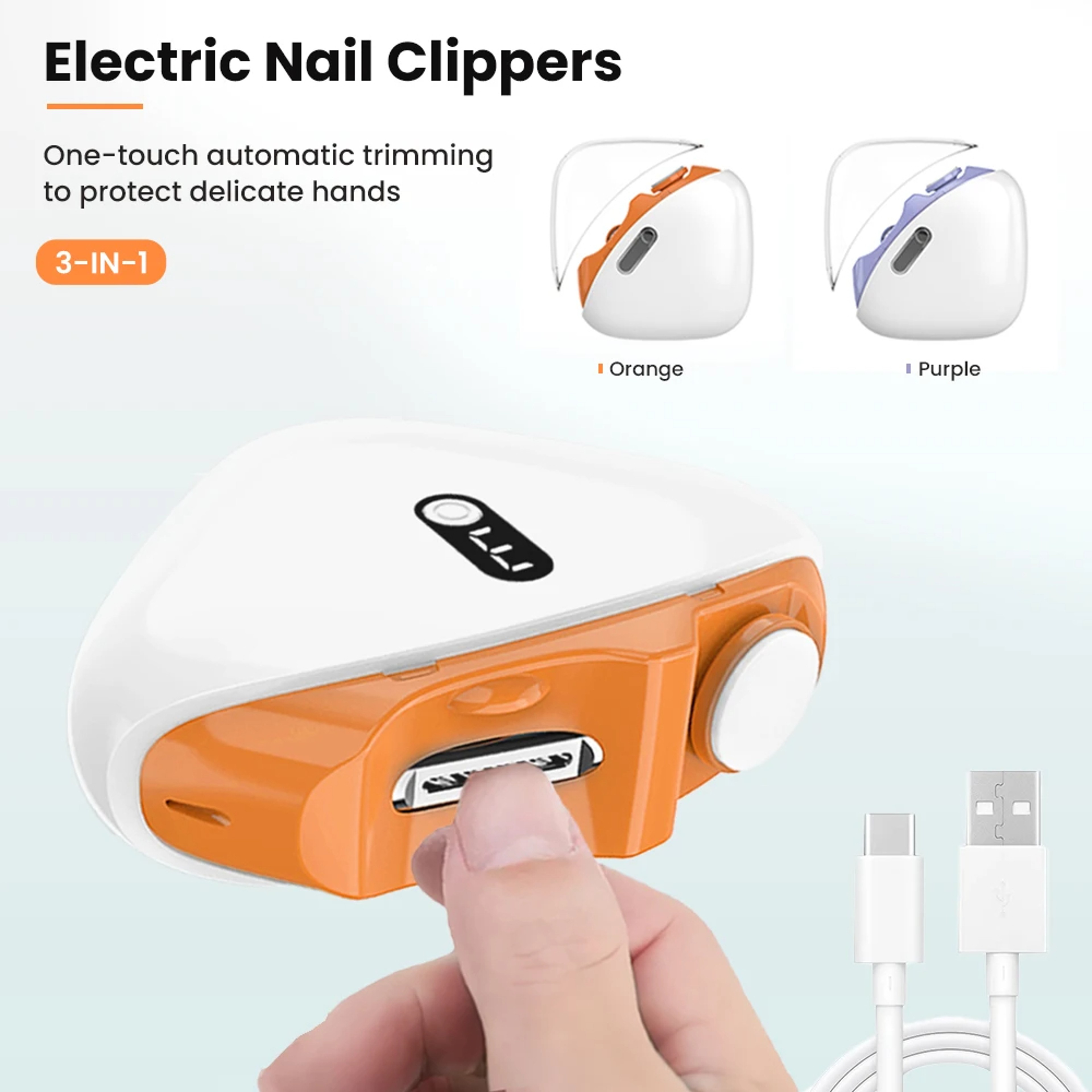 Electric Nail Clipper And Polisher With Light For Adults And Babies 1
