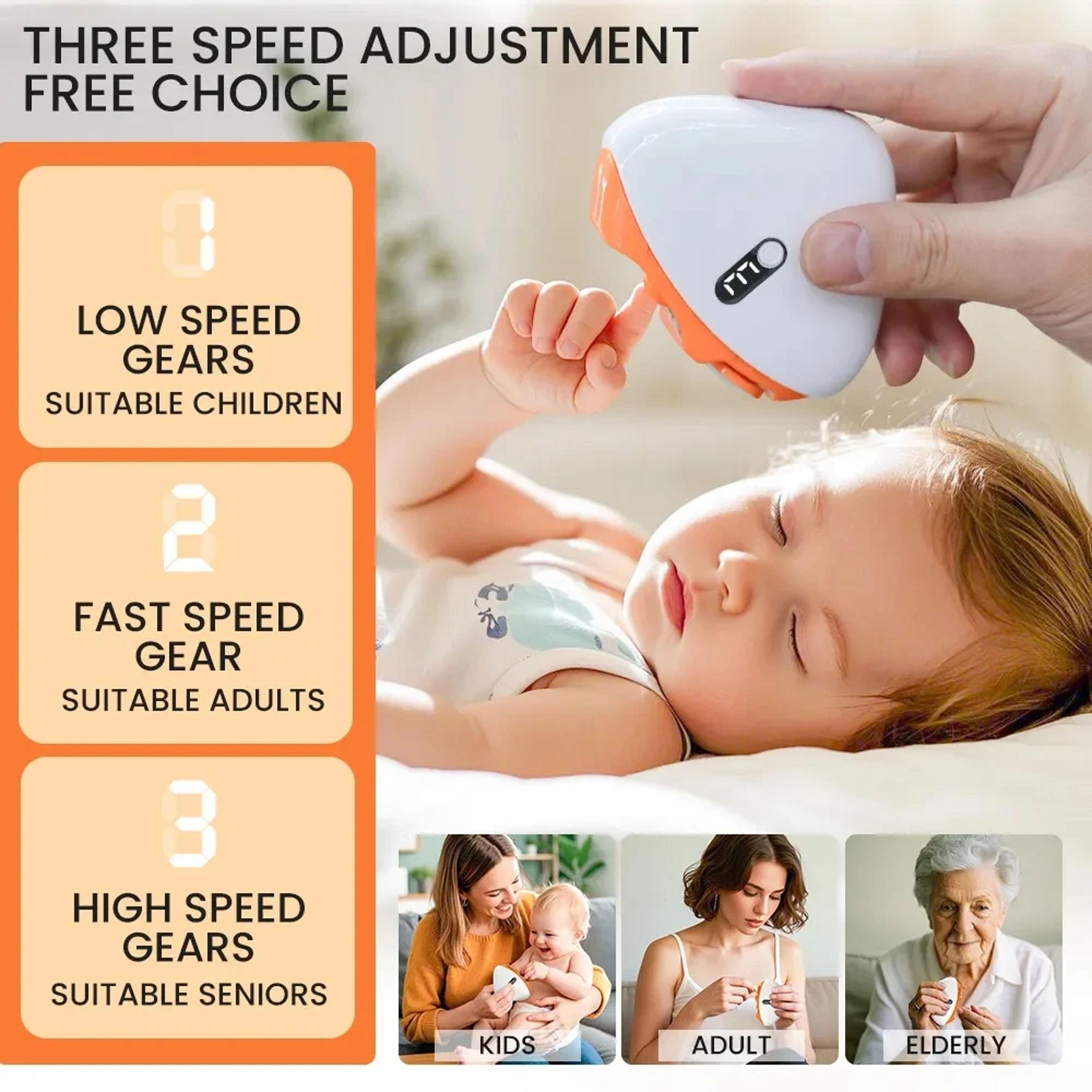 Electric Nail Clipper And Polisher With Light For Adults And Babies 3