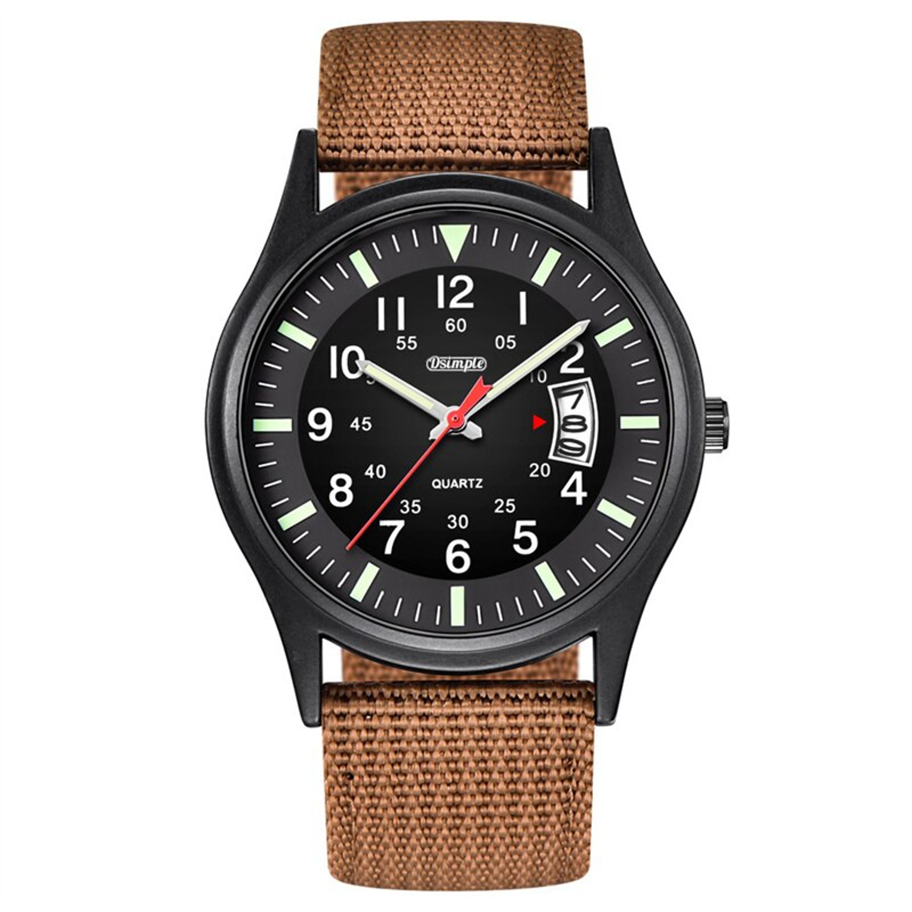 Mens Military Style Quartz Watch With Nylon Strap And Date Display 7
