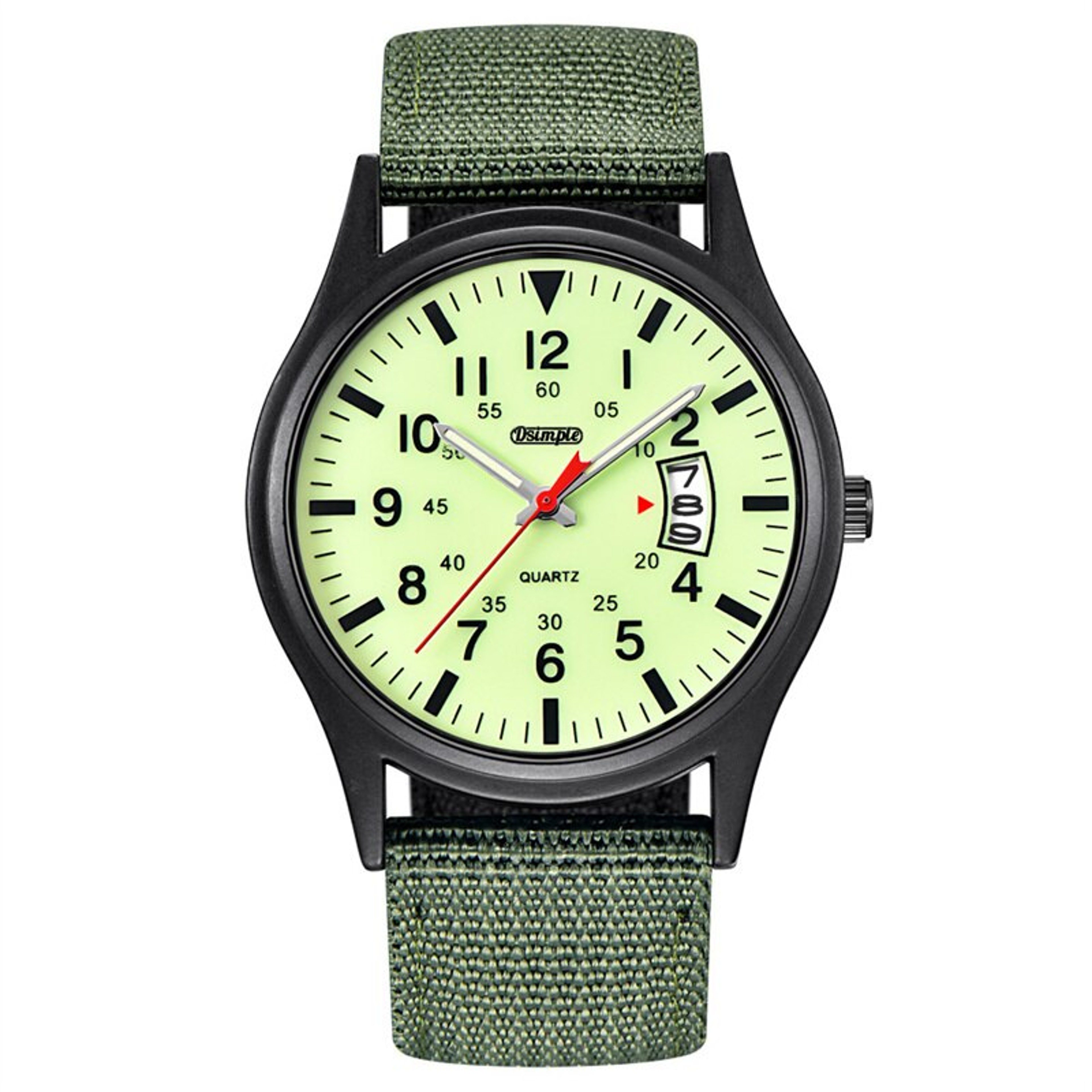 Mens Military Style Quartz Watch With Nylon Strap And Date Display 9