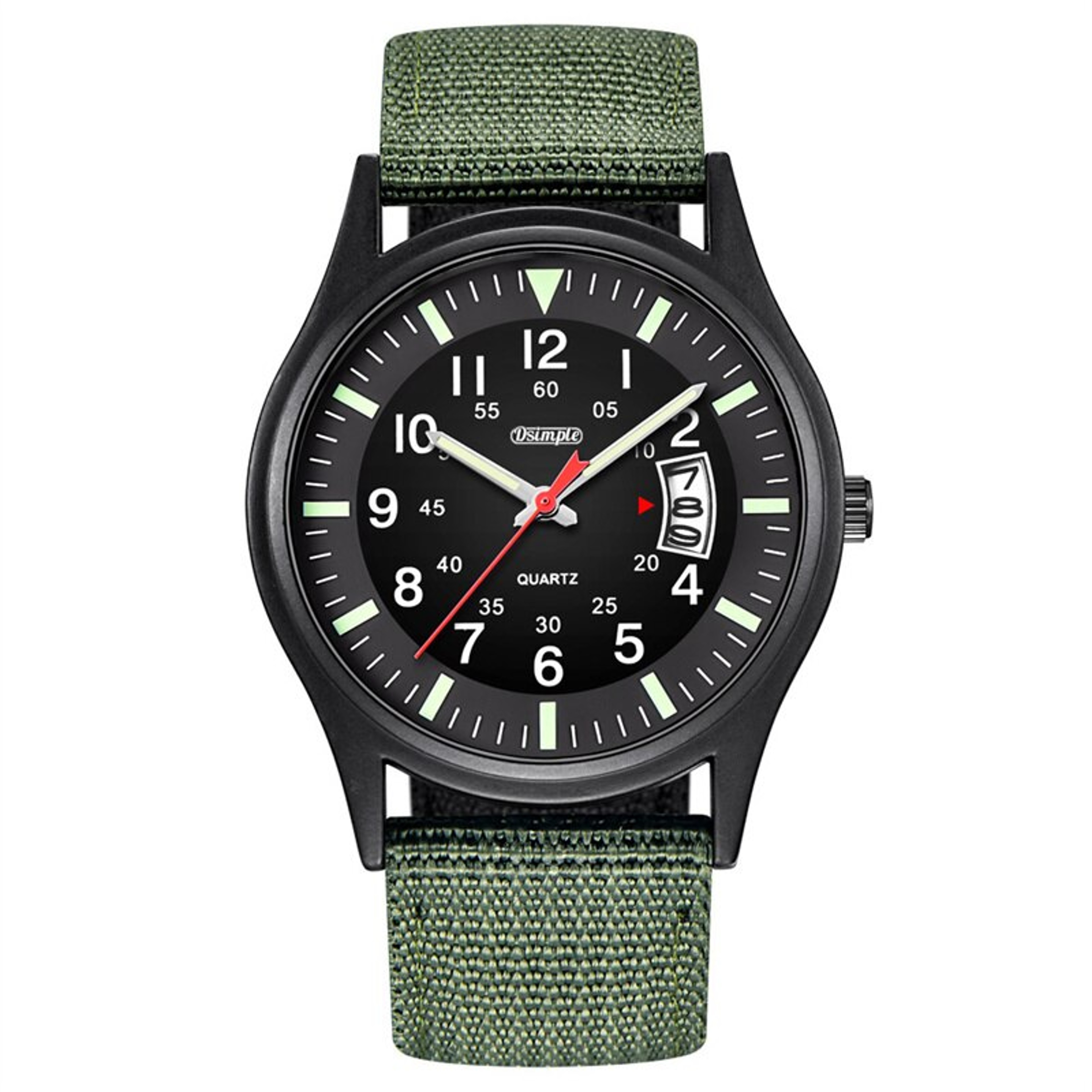 Mens Military Style Quartz Watch With Nylon Strap And Date Display 8