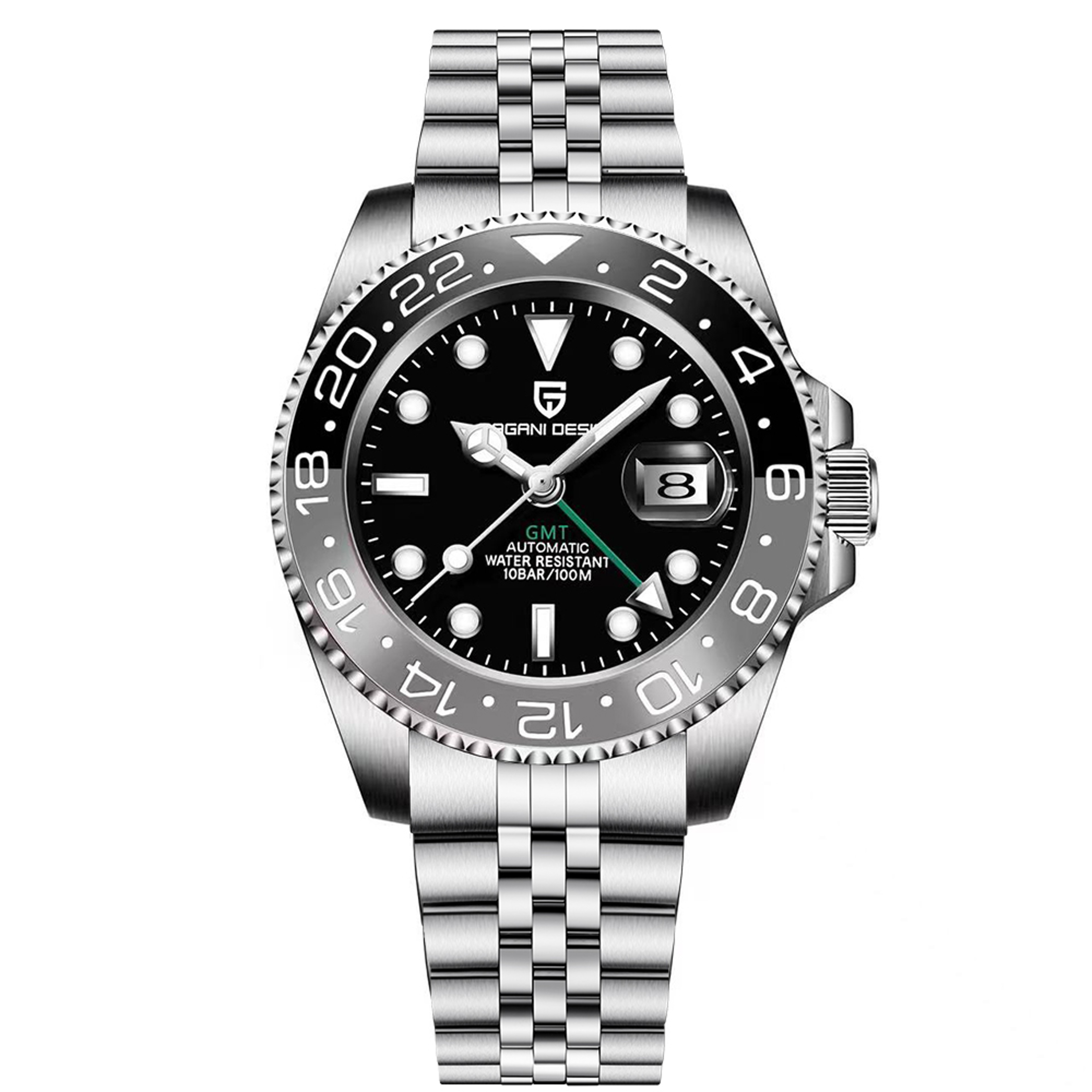 Men's Automatic GMT Mechanical Watch with Sapphire Crystal and Stainless Steel Band – view 15