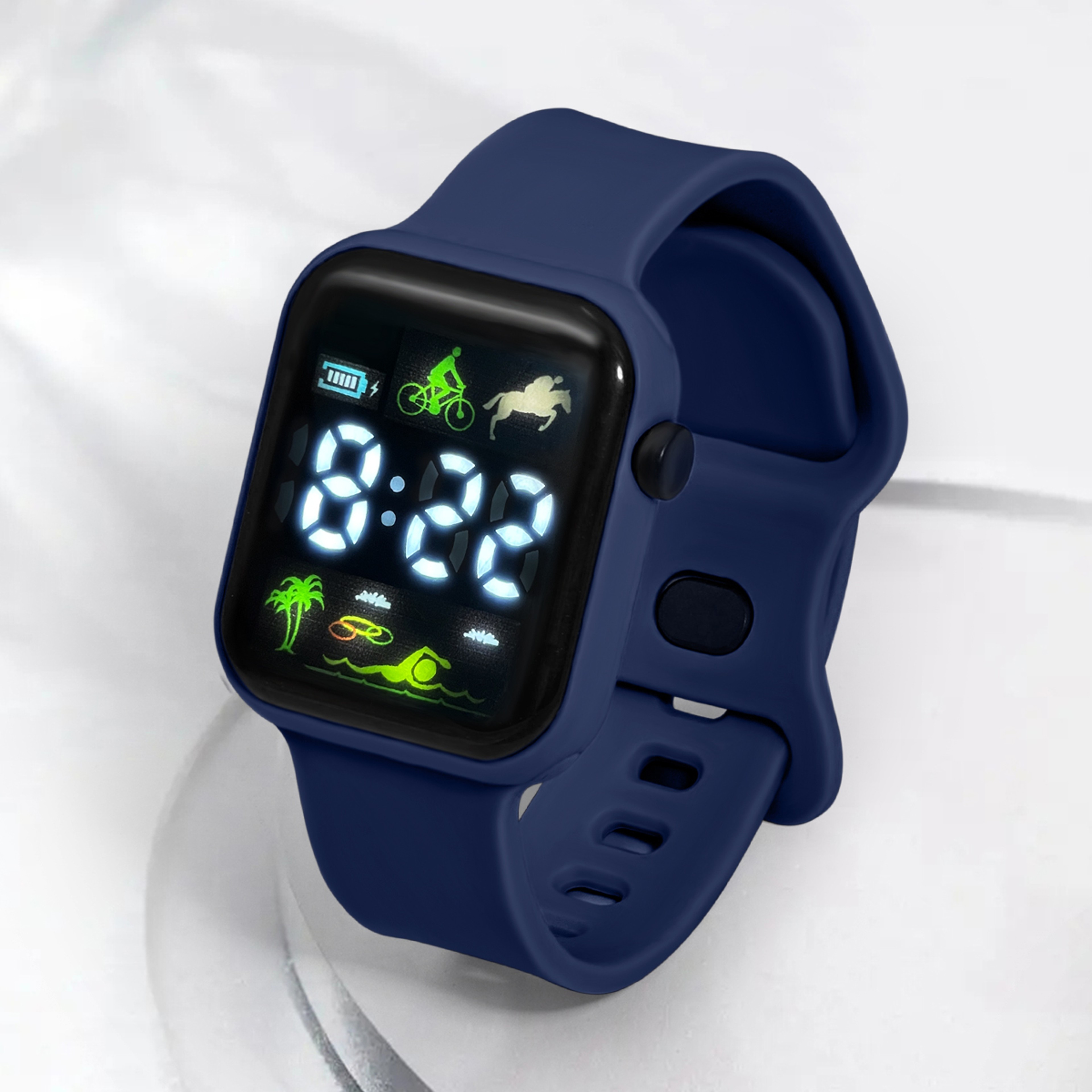 Kids LED Touch Screen Digital Watch with Coconut Tree Pattern and Calendar Display – view 2