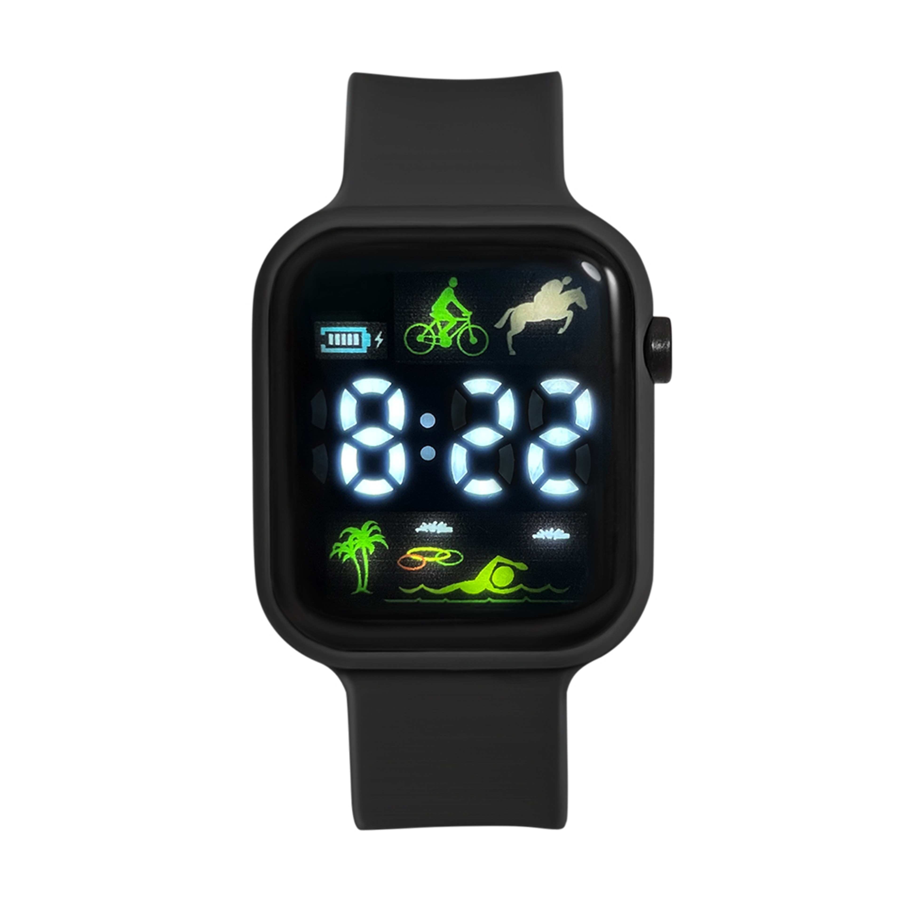 Kids LED Touch Screen Digital Watch with Coconut Tree Pattern and Calendar Display – view 8