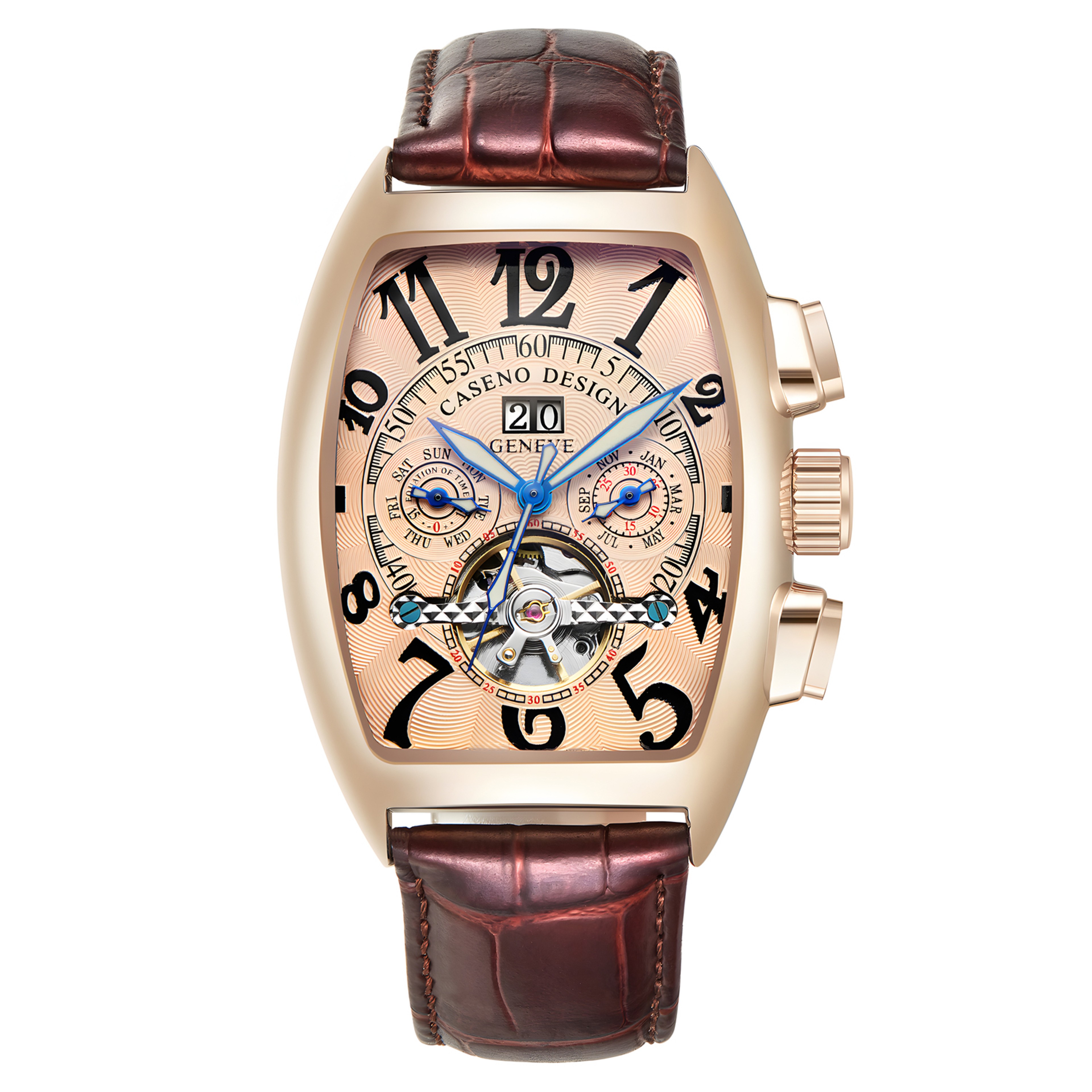 Men's Automatic Skeleton Watch with Luminous Dial and Calendar – view 16