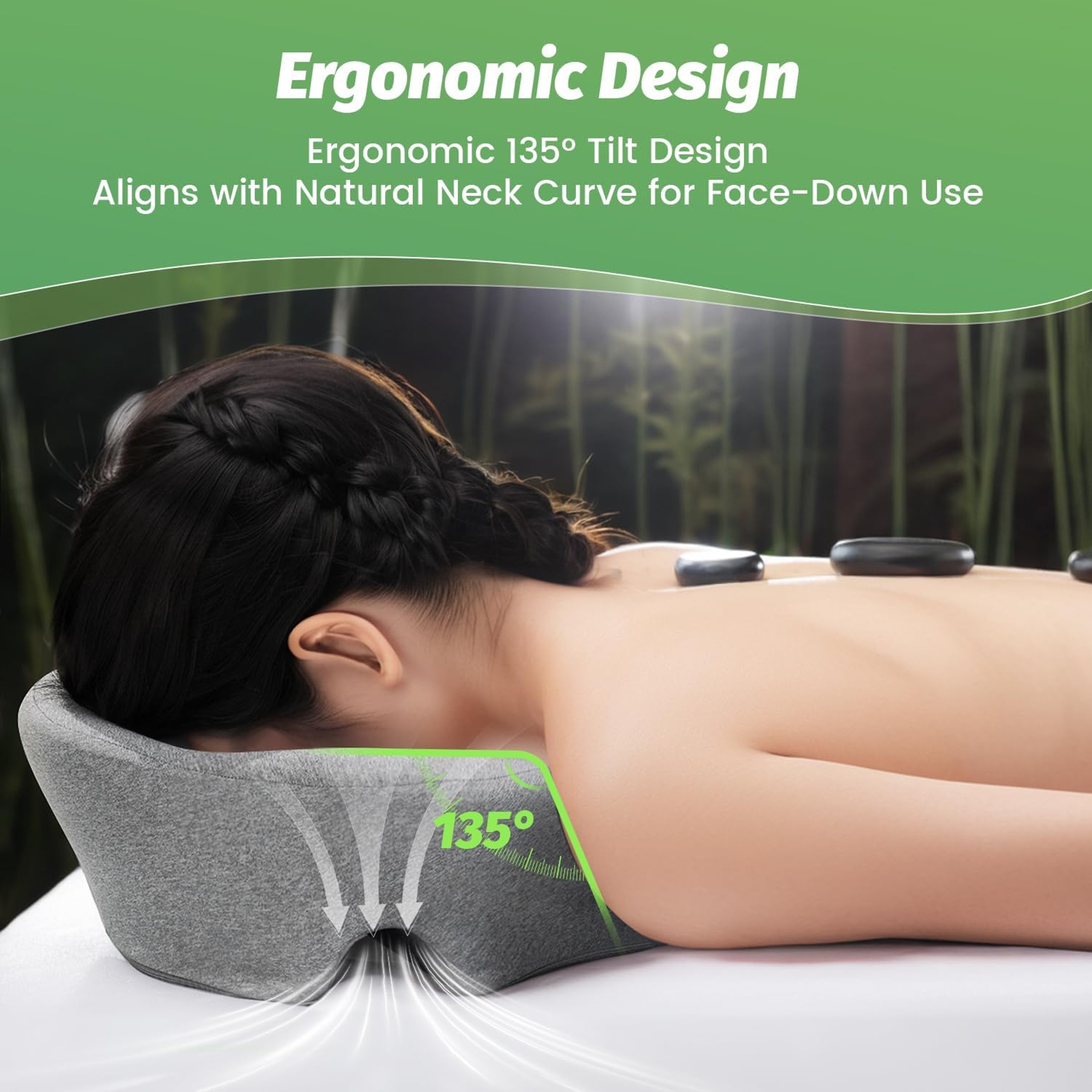 Face Down Prone Pillow With Memory Foam Ergonomic Headrest For Massage And Rest 1