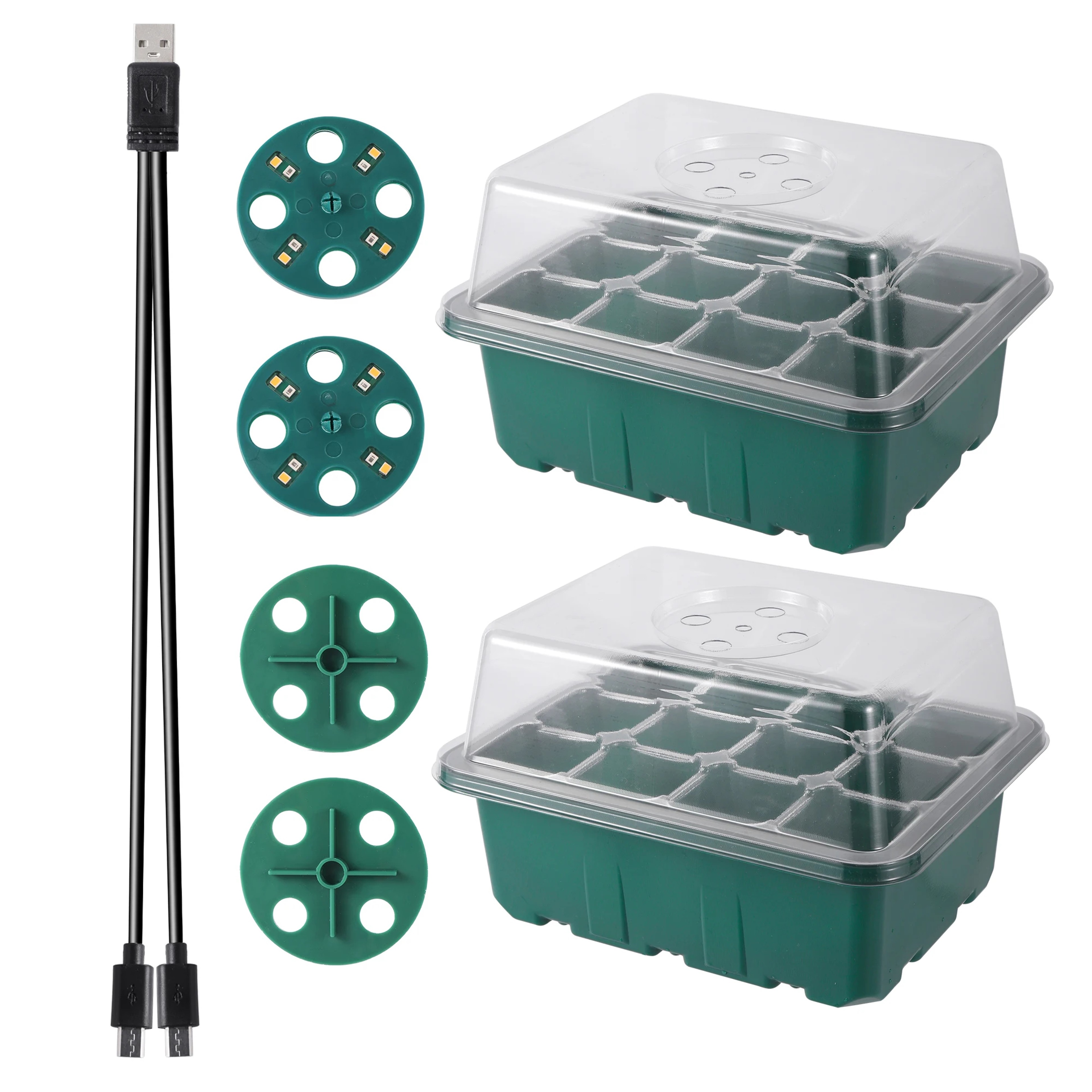 Seed Starter Tray with LED Grow Light and Adjustable Humidity Ventilation – view 7
