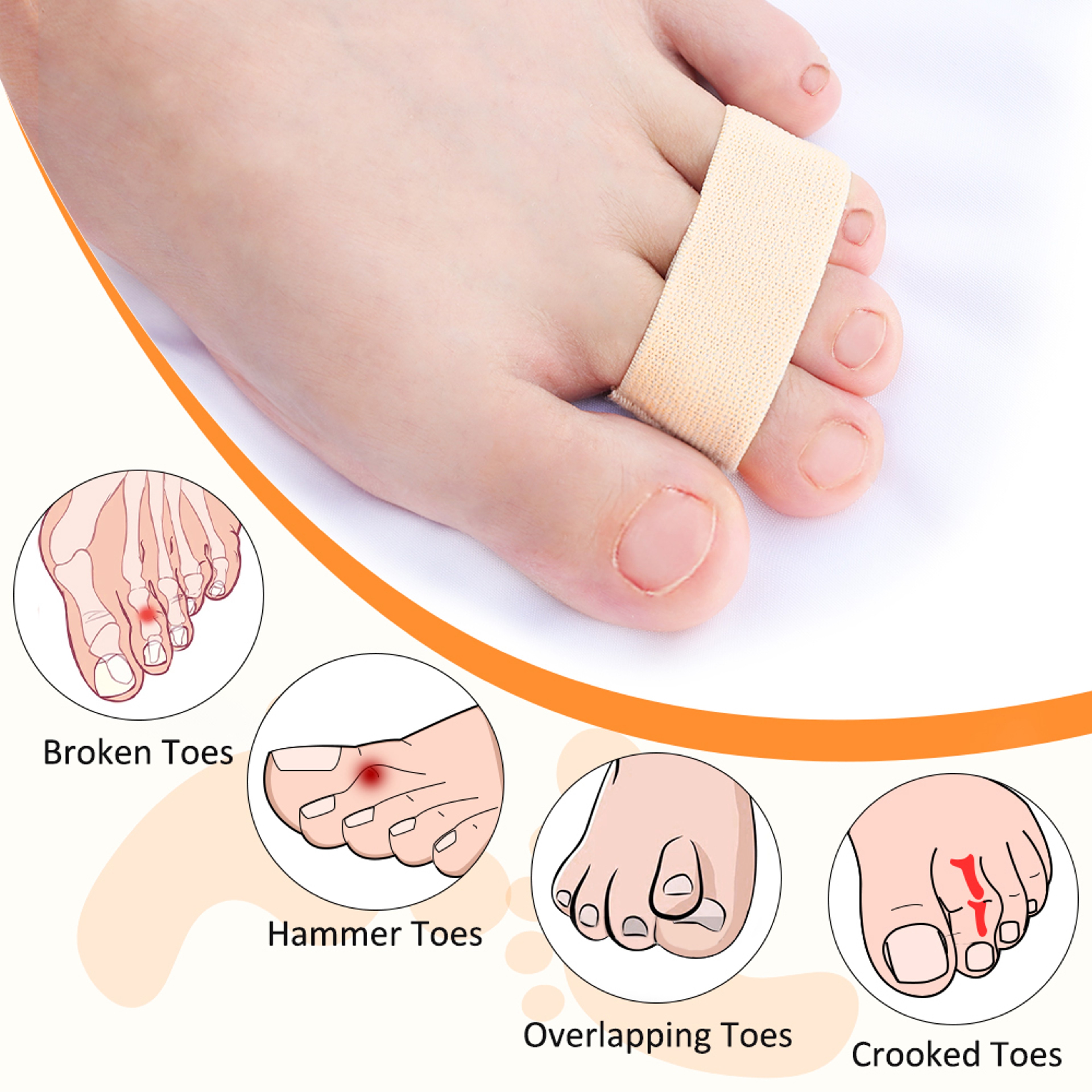 Hammer Toe Straightener Splints for Bent and Overlapping Toes – view 3