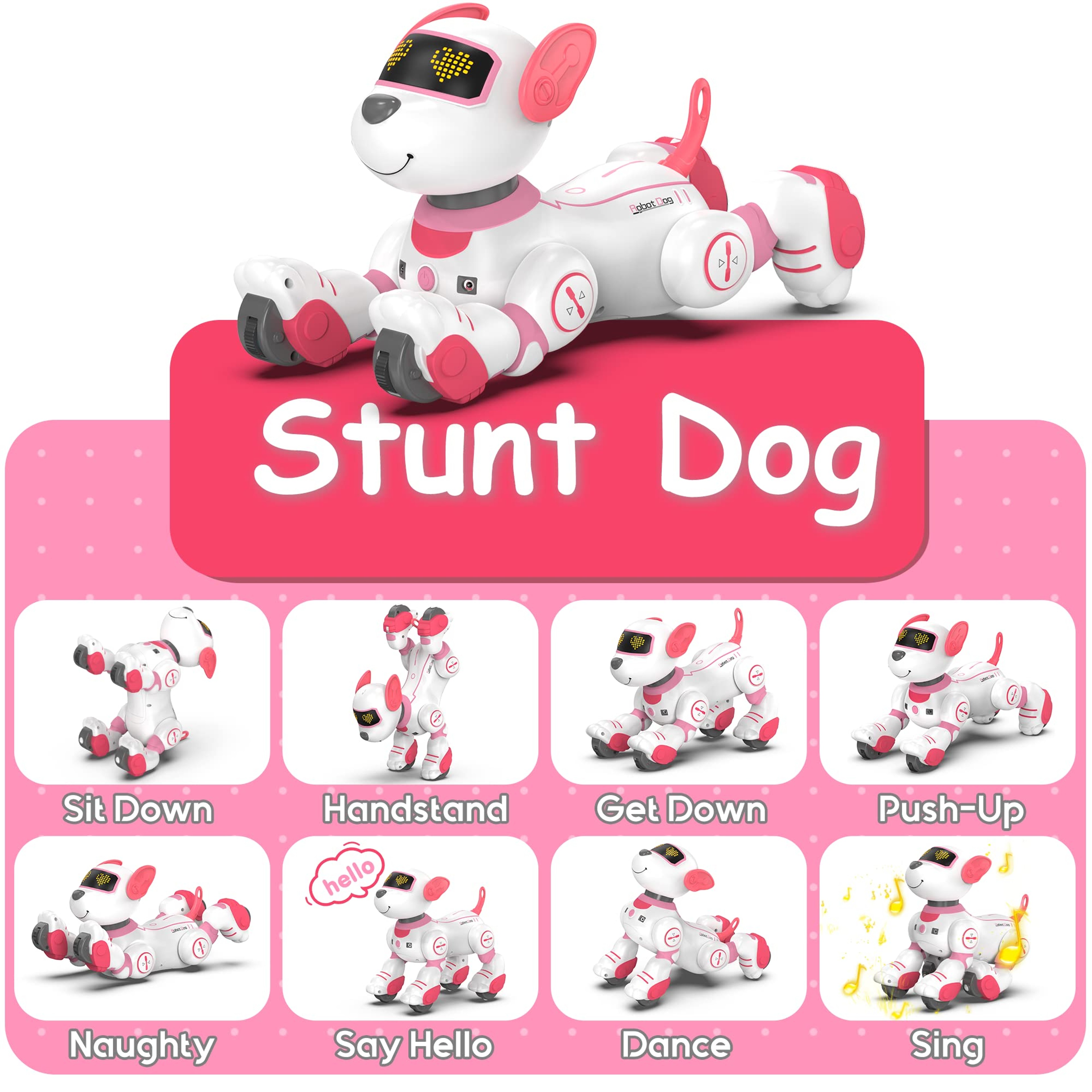 Interactive Robot Dog Toy with Remote Control Music Dancing and Programmable Stunts – view 2