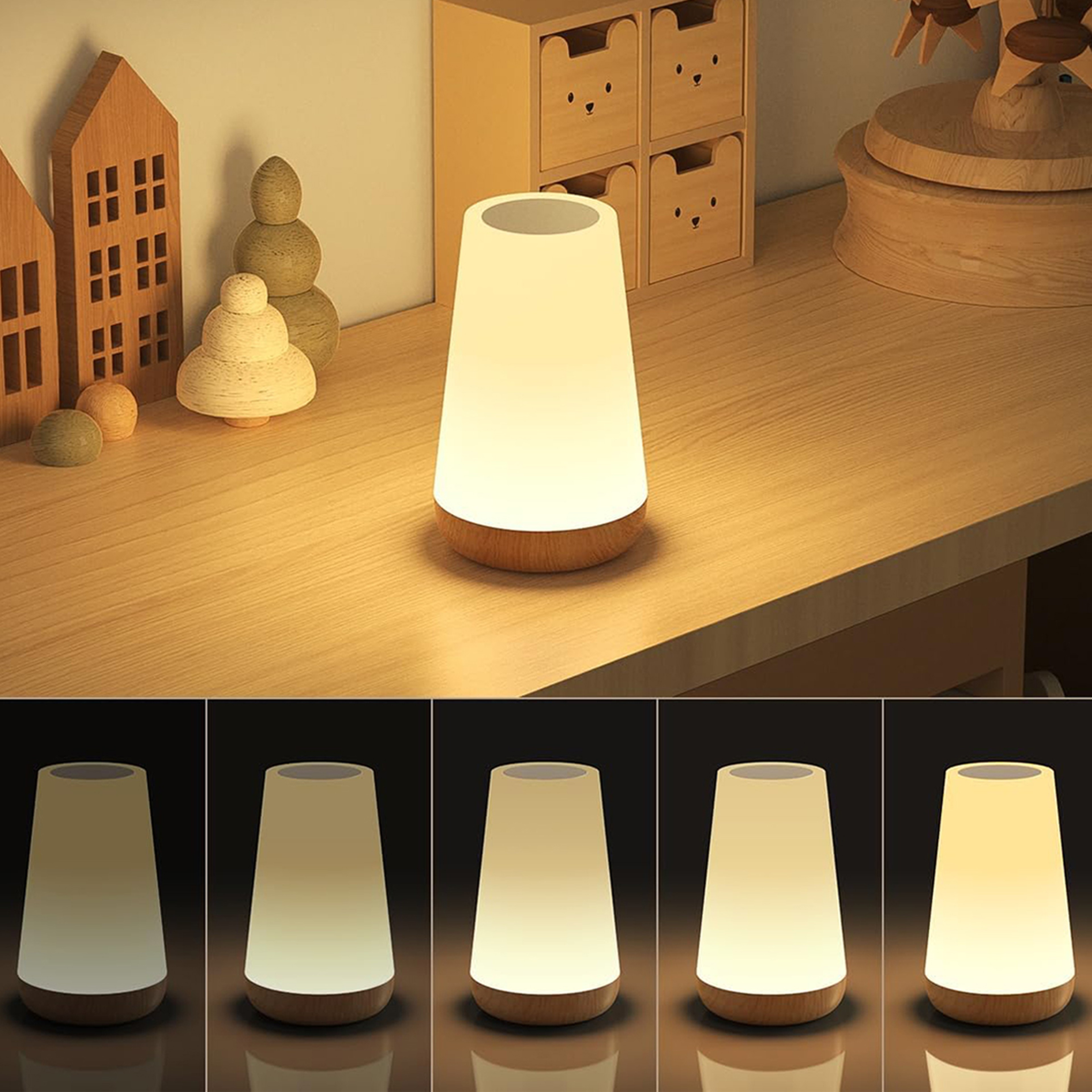 Color LED Night Light with Remote Control and USB Rechargeable Battery – view 2