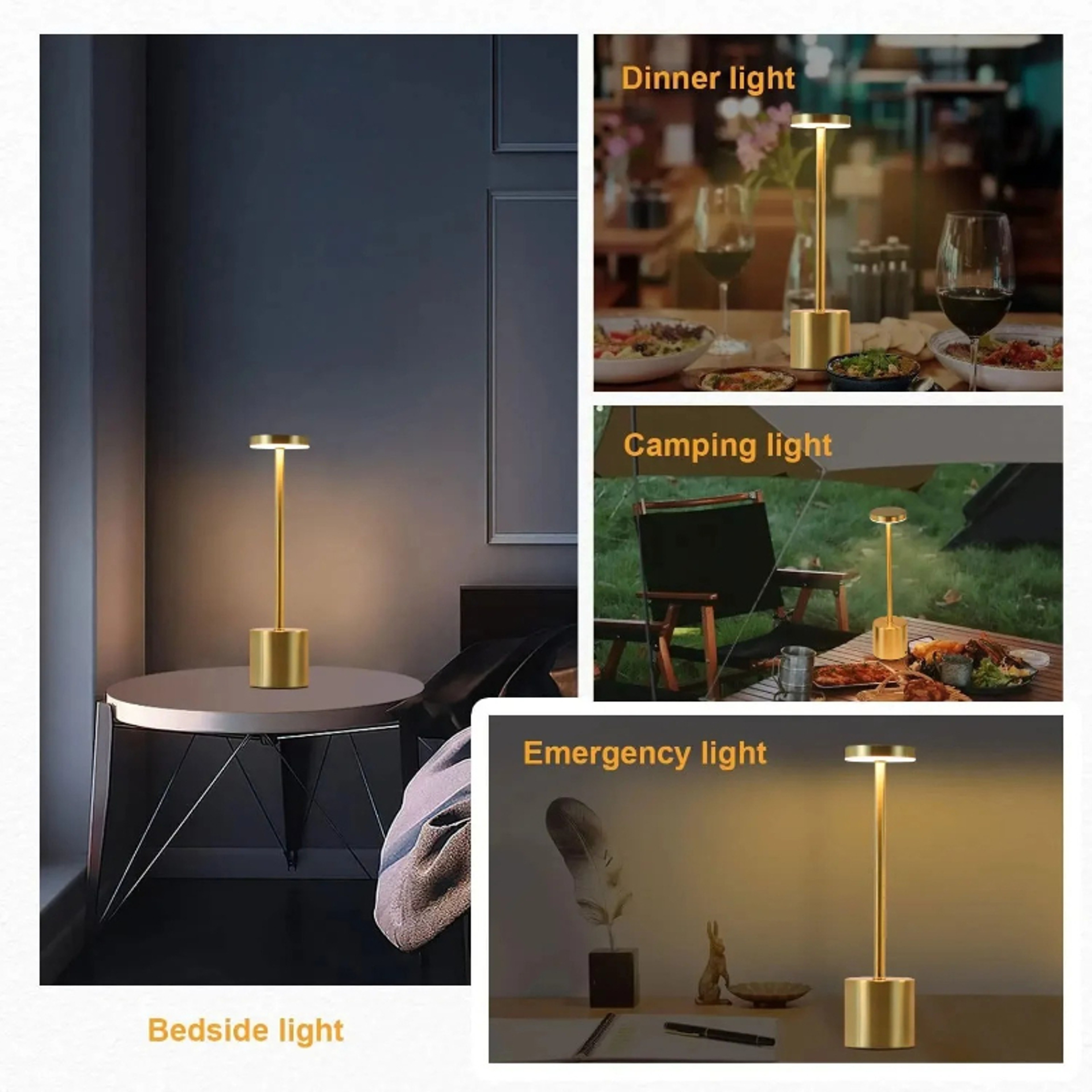 USB Rechargeable LED Table Lamp with Touch Control and Modern Design – view 5