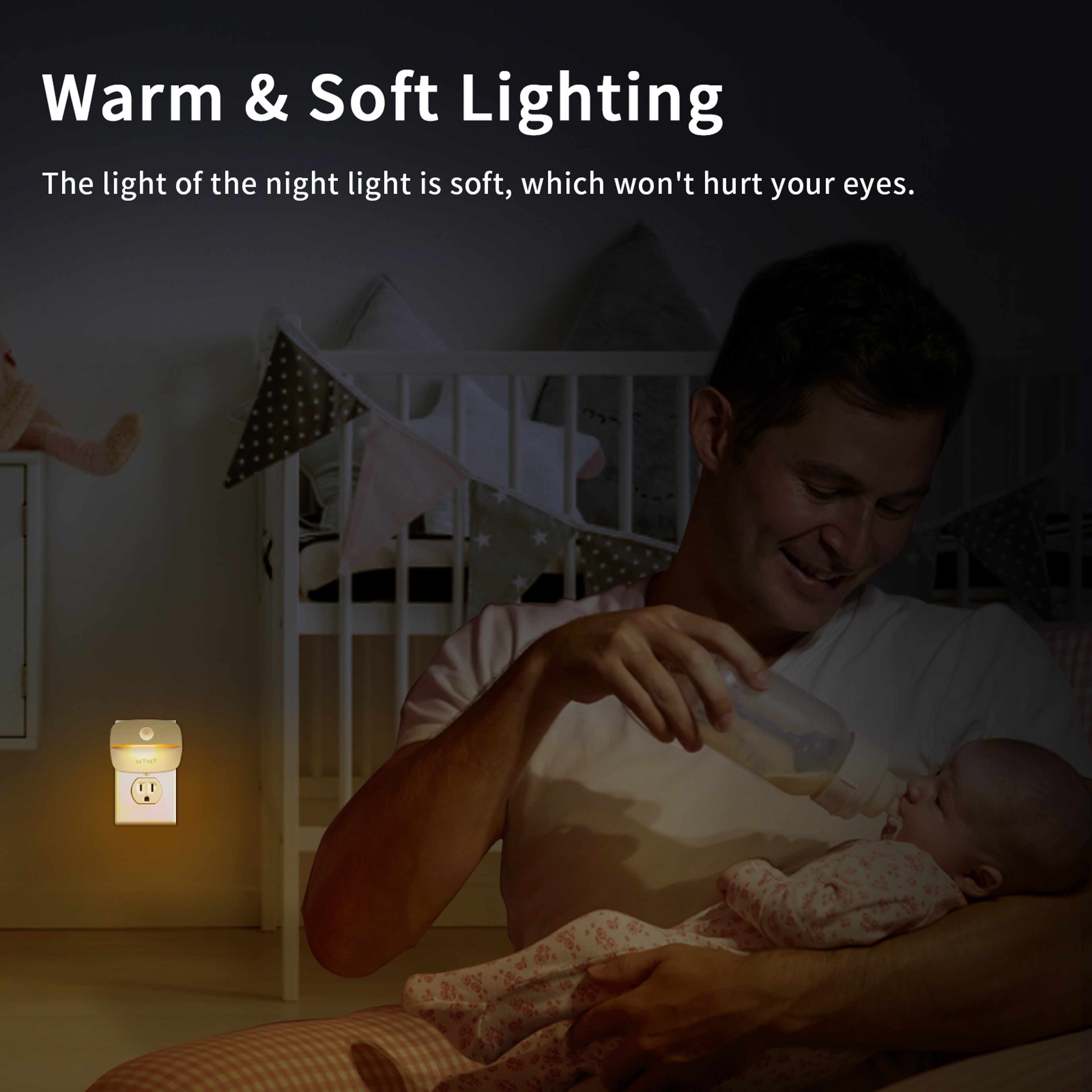 Motion Sensor LED Night Light Dimmable PlugIn Lamp With Light Colors 2