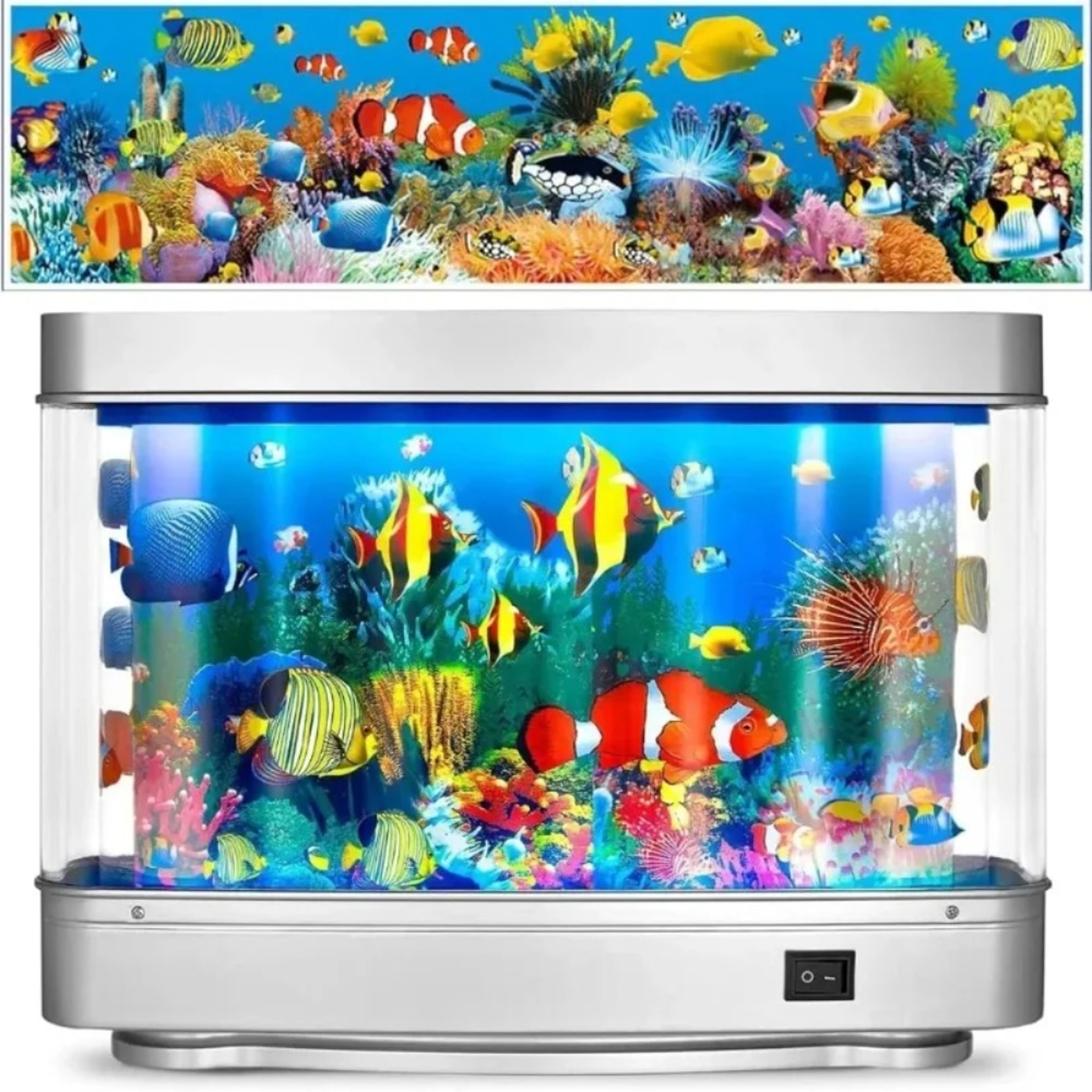 Virtual Fish Tank Night Light with Artificial Tropical Fish Ocean Aquarium Decor – view 1