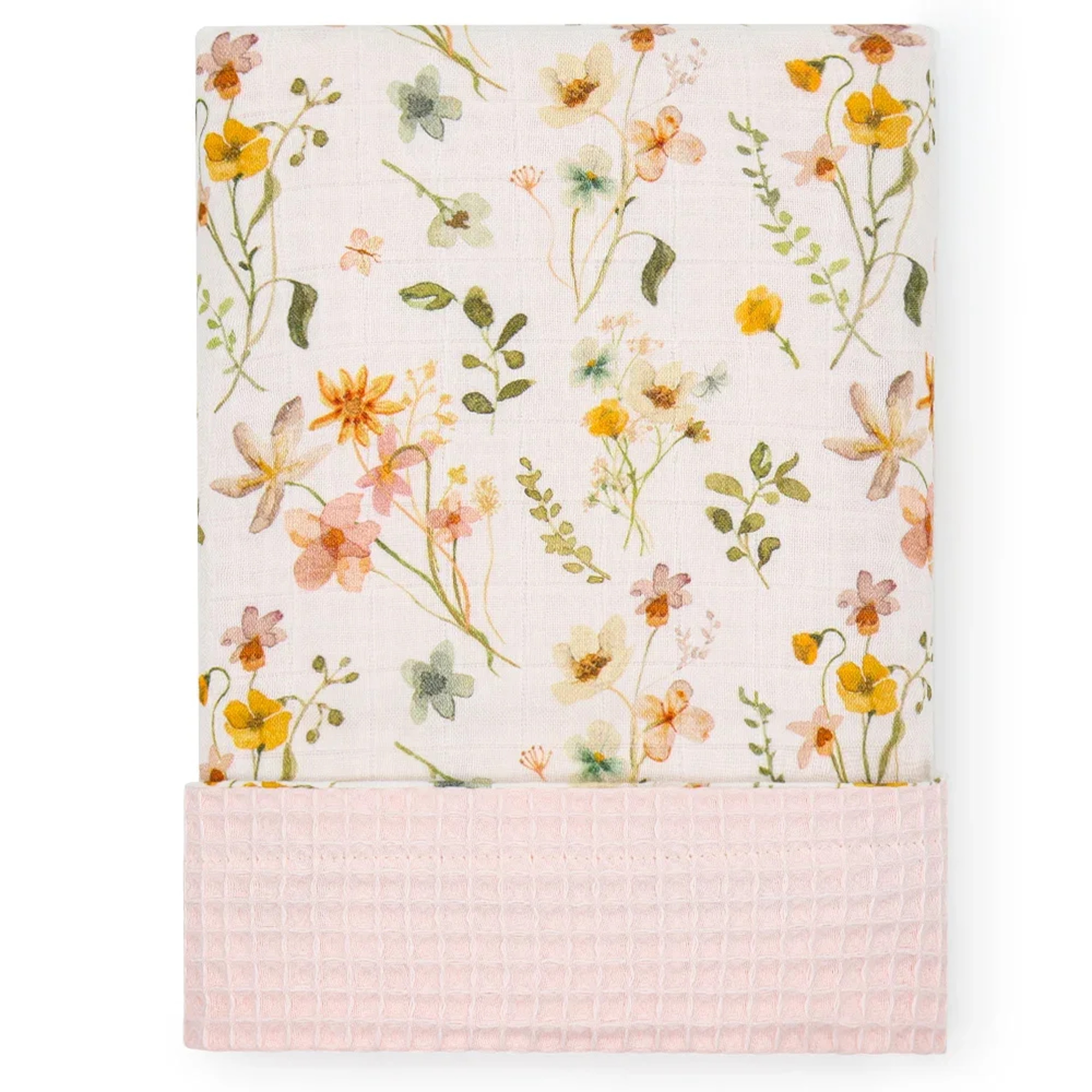 Baby Muslin Swaddle Blanket with Waffle Texture and Cartoon Print – view 12
