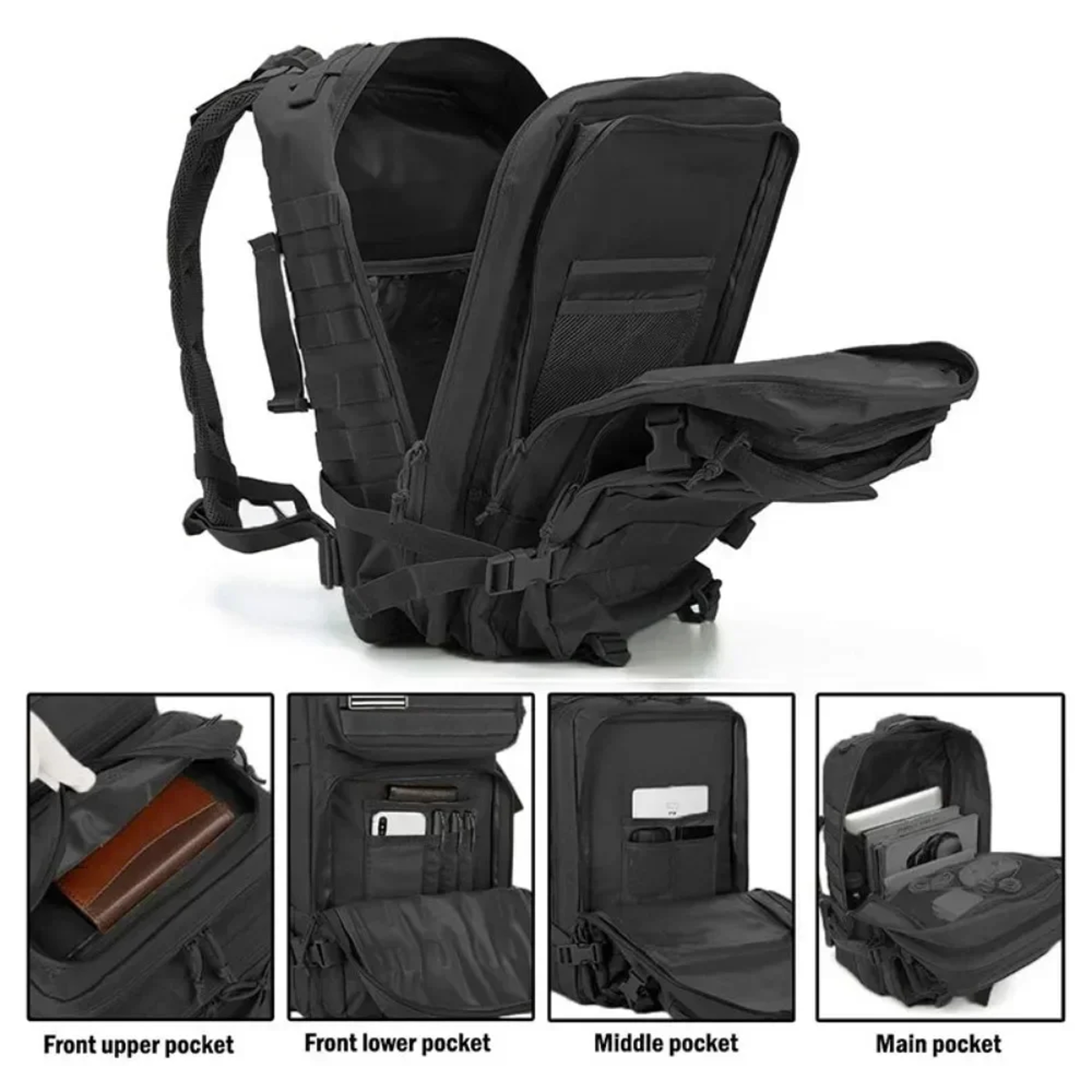 Waterproof Tactical Backpack for Hiking Camping and Outdoor Travel – view 6