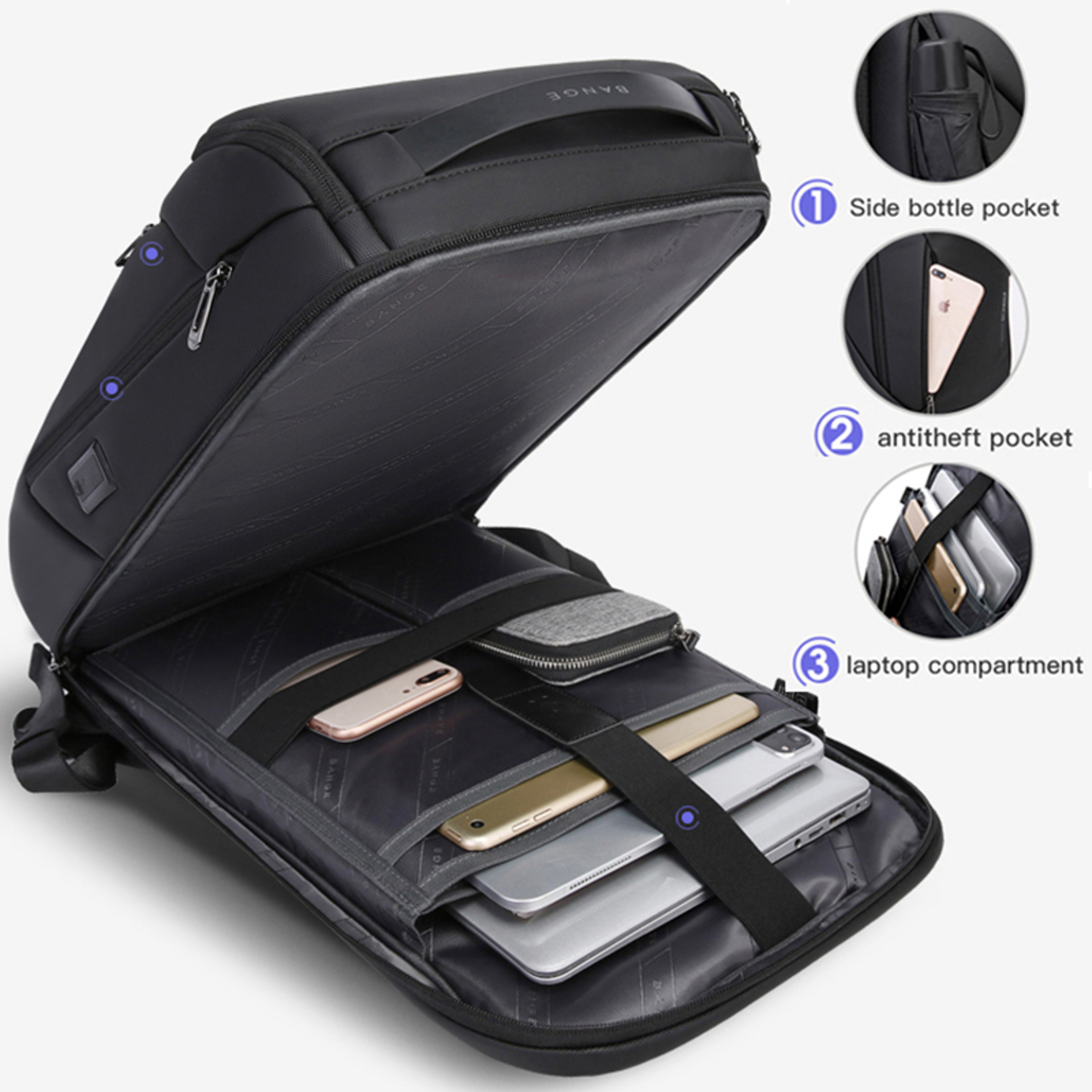 Waterproof Laptop Backpack with USB Charging Port for Travel and Business – view 3