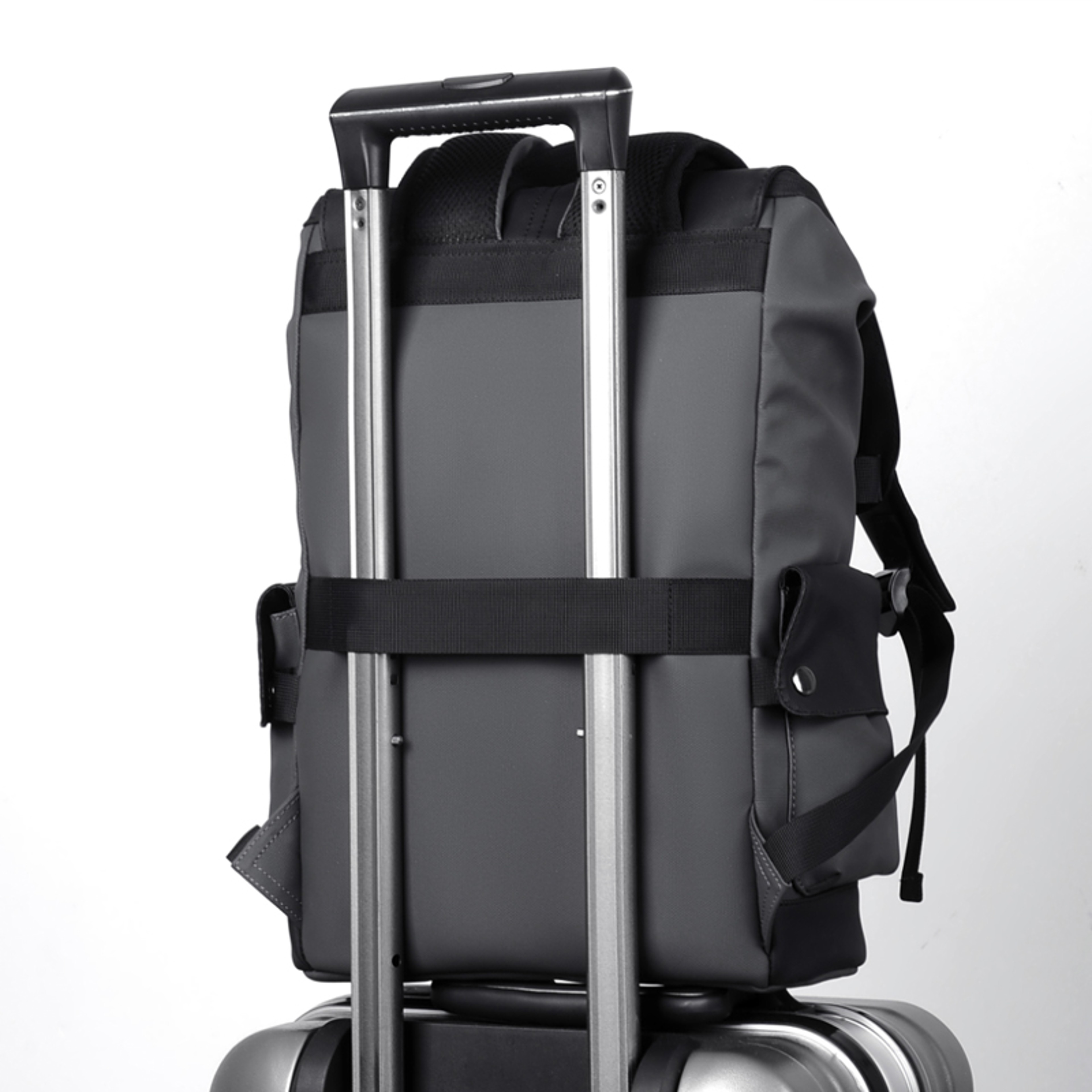 Men's Waterproof PU Leather Laptop Backpack with USB Charging – view 3