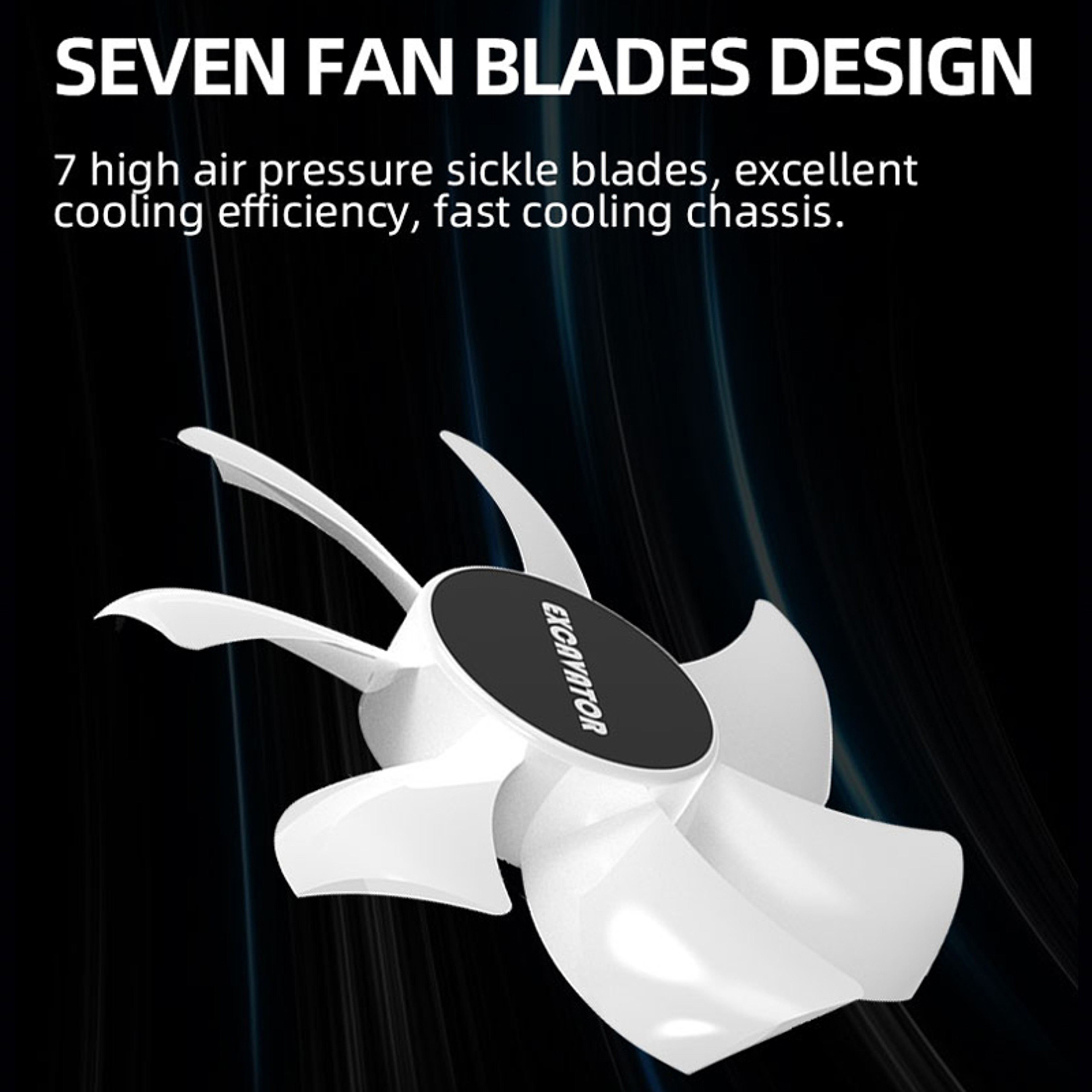 120mm RGB PC Case Cooling Fan 12V with 7 Blades and Fluid Bearing – view 4