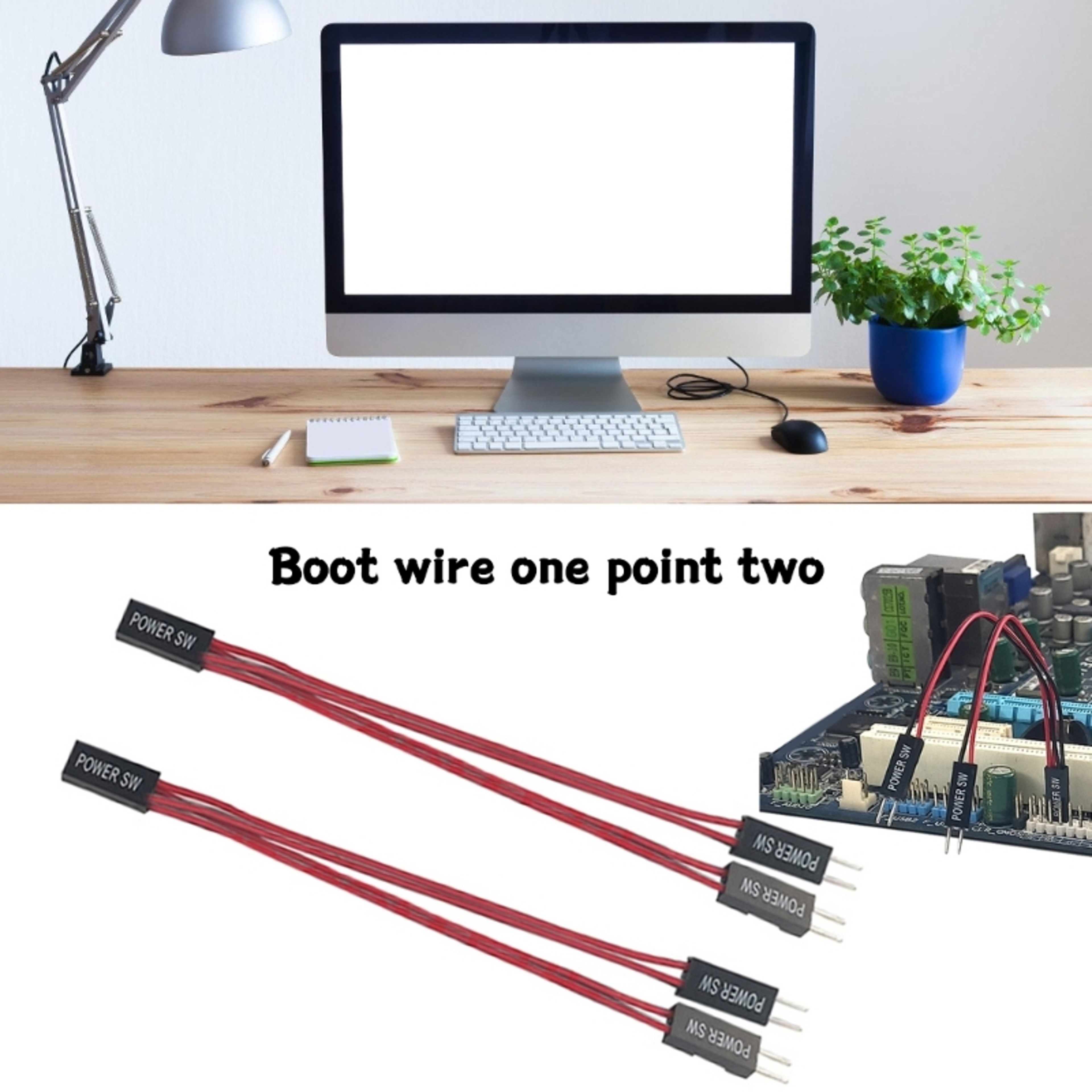 Desktop PC Power Button Switch with Extension Cable – view 2