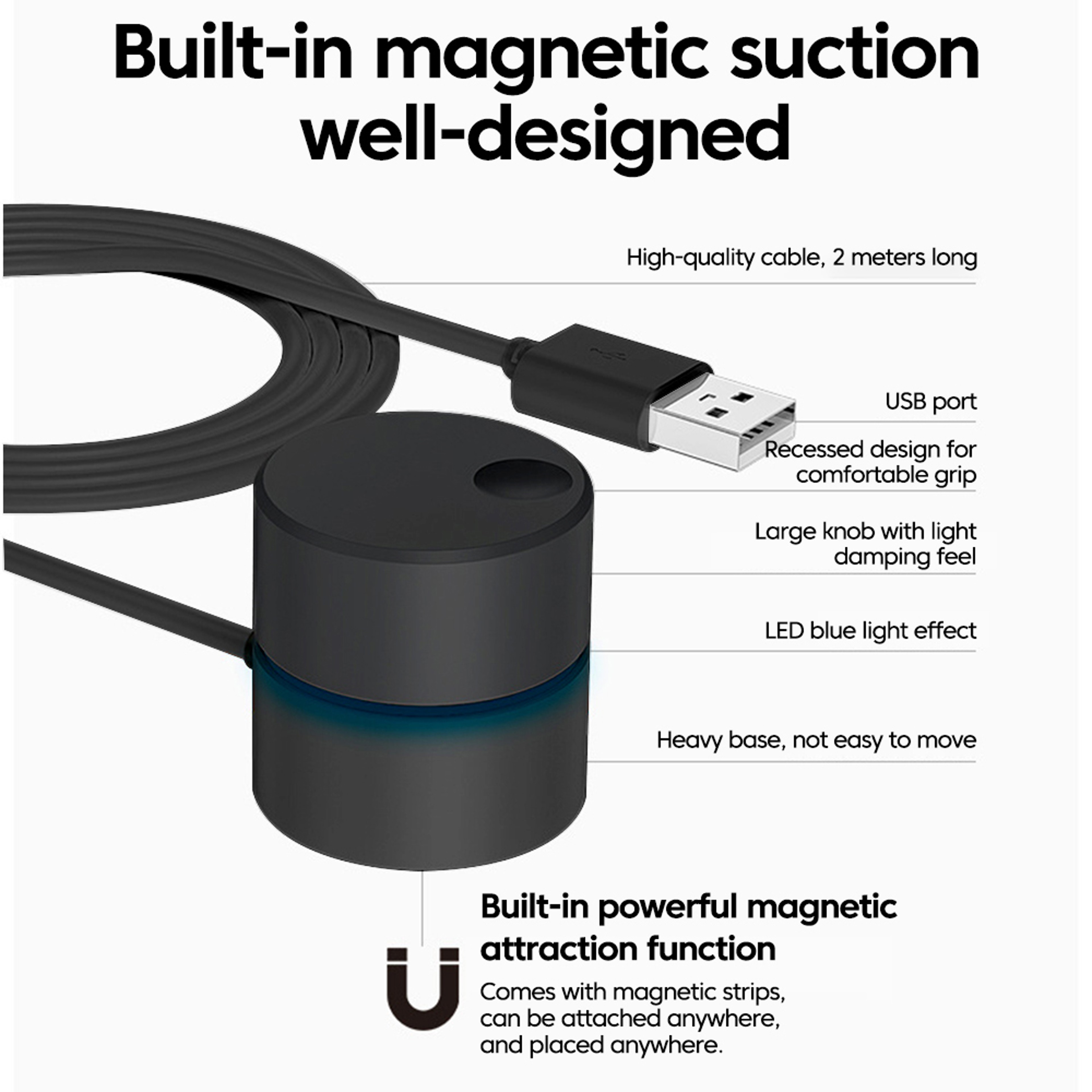 USB Computer Volume Control Switch with External Extension Cable – view 6