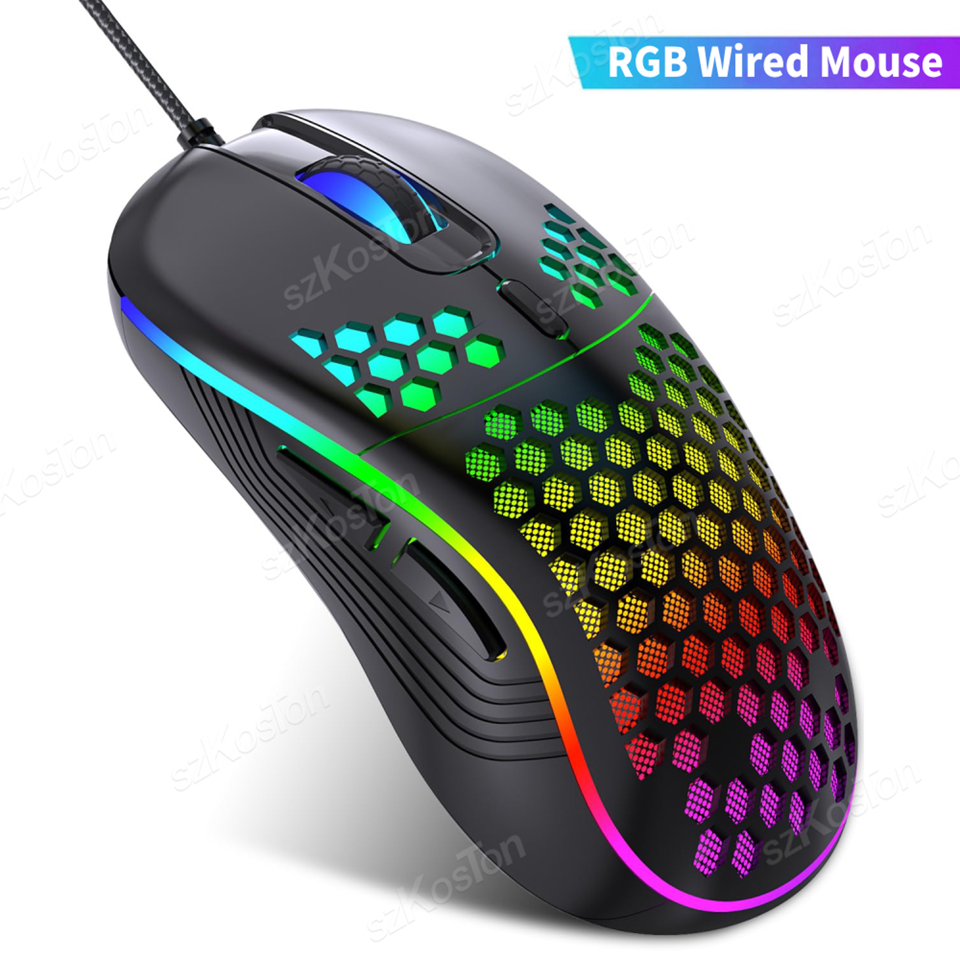 RGB Wired Gaming Mouse with 7200 DPI 6 Adjustable Levels and Ergonomic Design – view 7