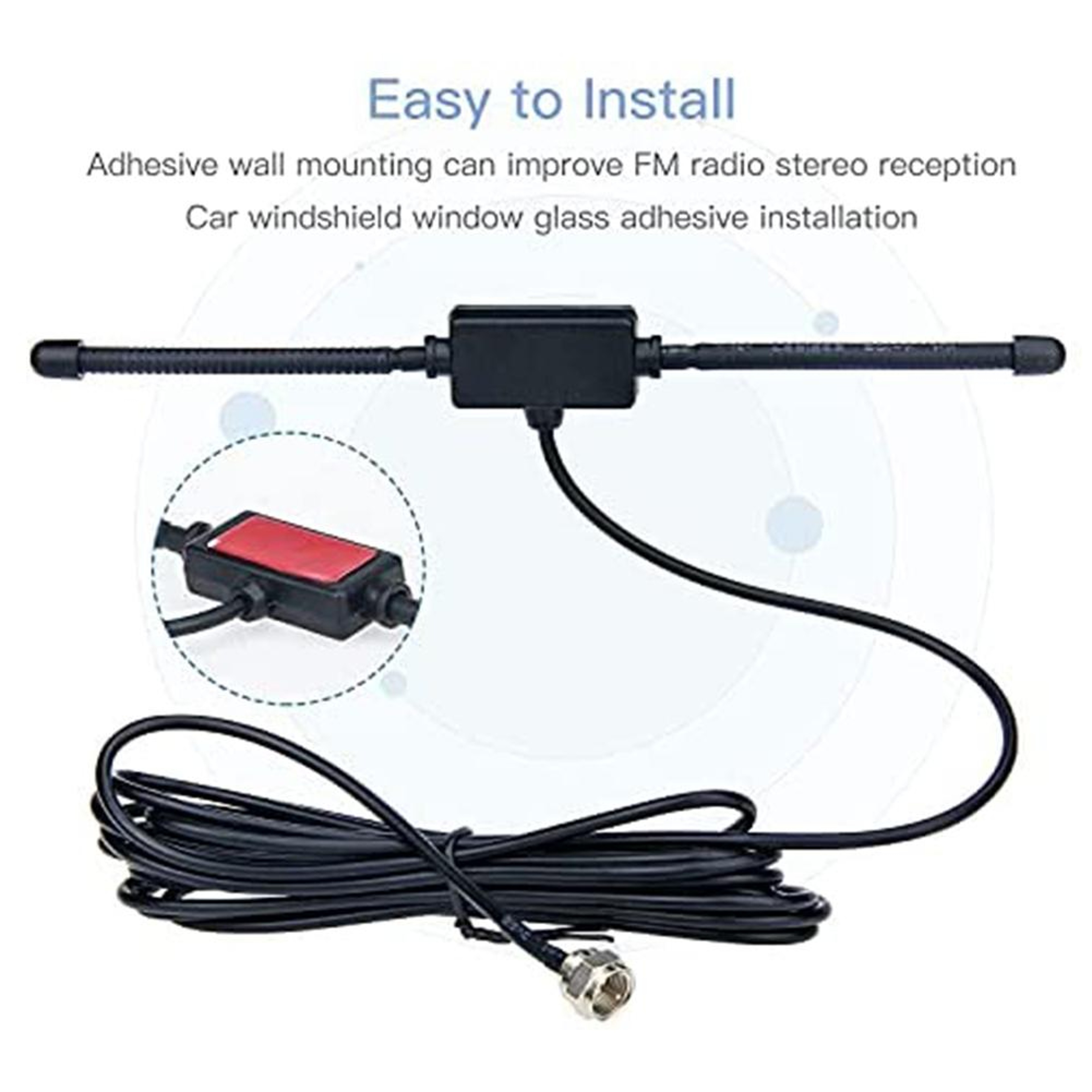 FM Radio Antenna 75 Ohm F Female Connector with 3.5mm Mono Connection – view 4