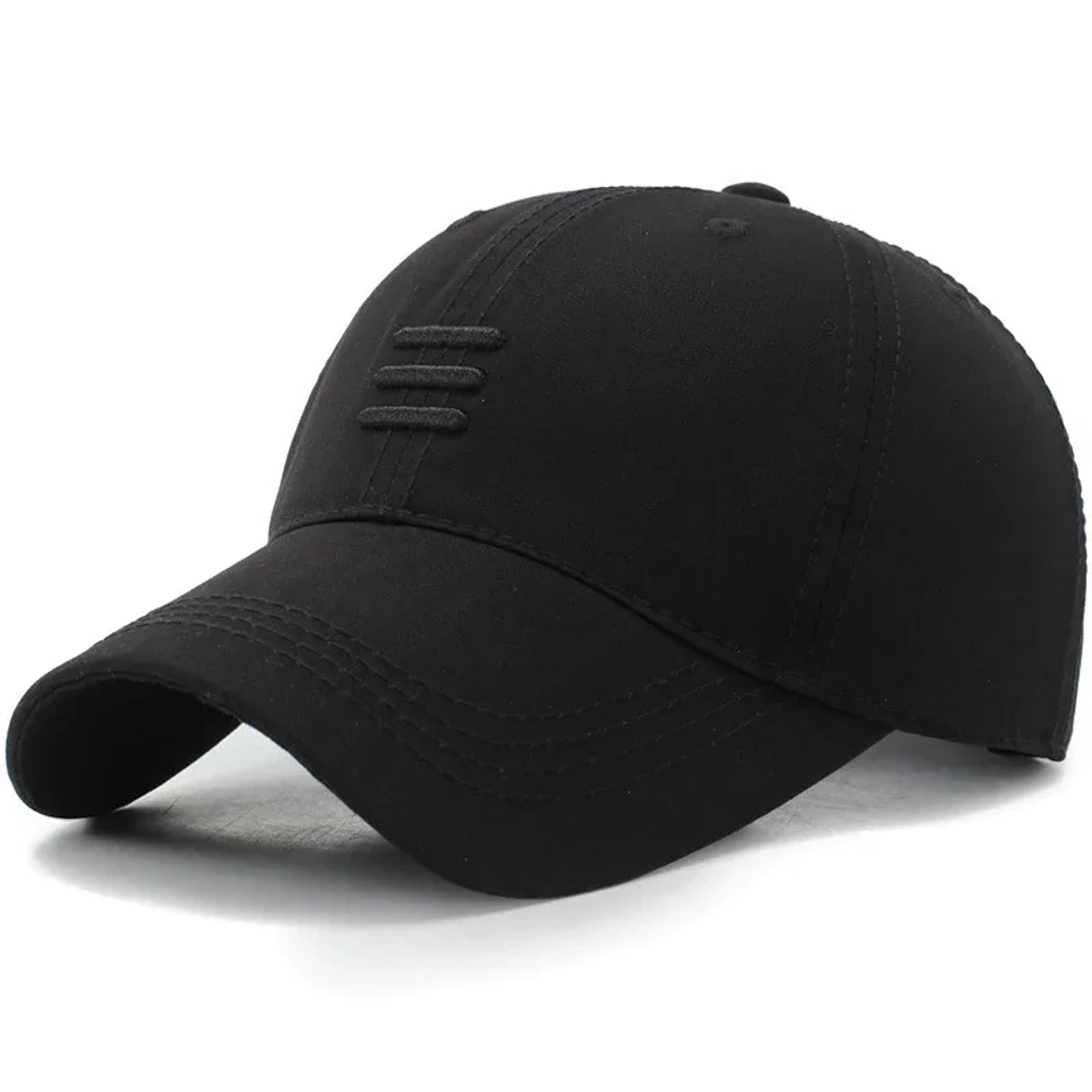 Unisex Cotton Baseball Cap with Three-Stripe Design for Casual Outdoor Wear – view 3